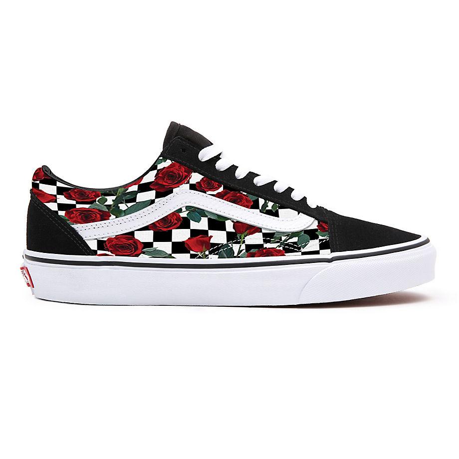 Checkerboard vans with outlet roses