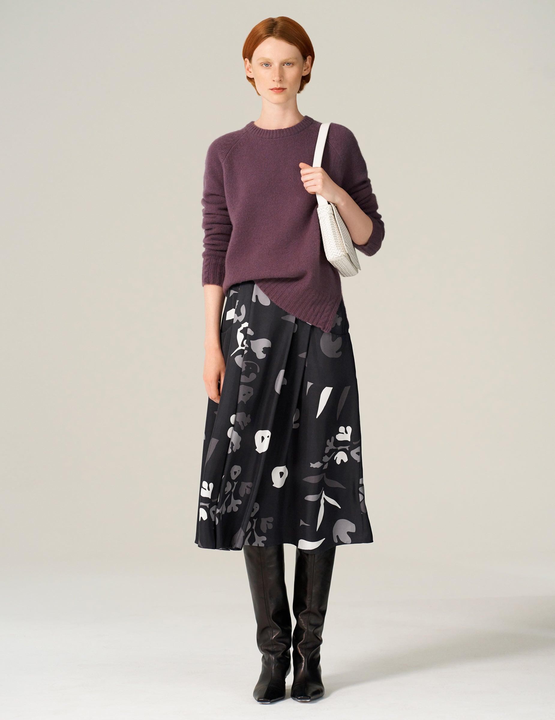 Varana Printed Silk Vivien Midi Skirt | Lyst