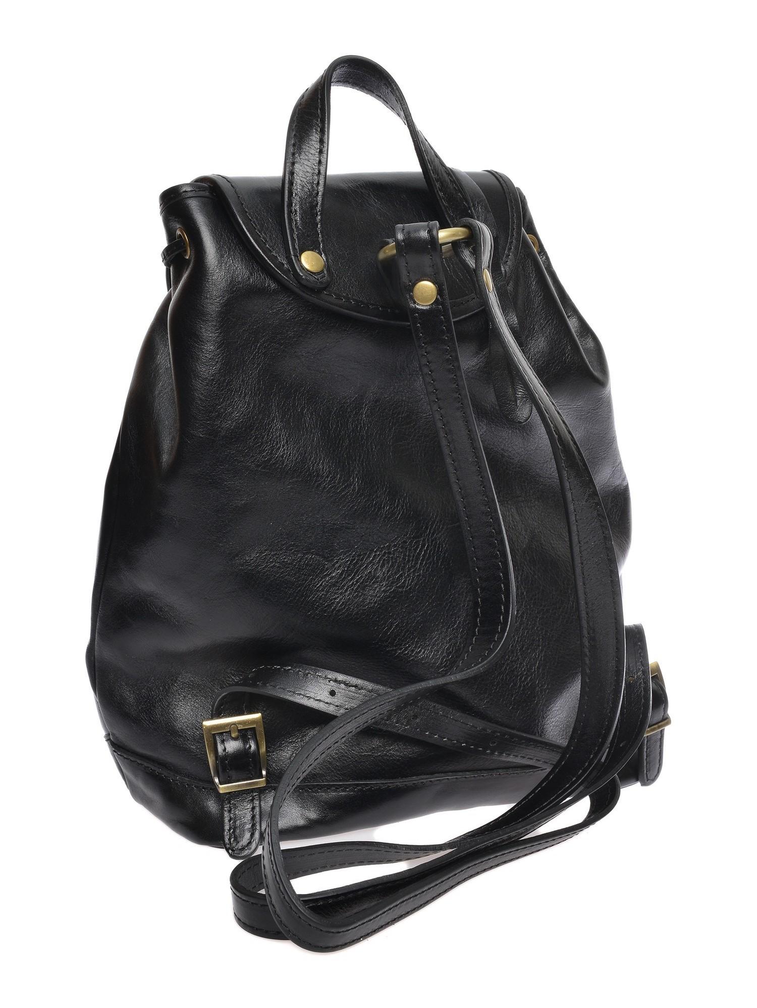anna luchini black leather backpack Women's Satchel