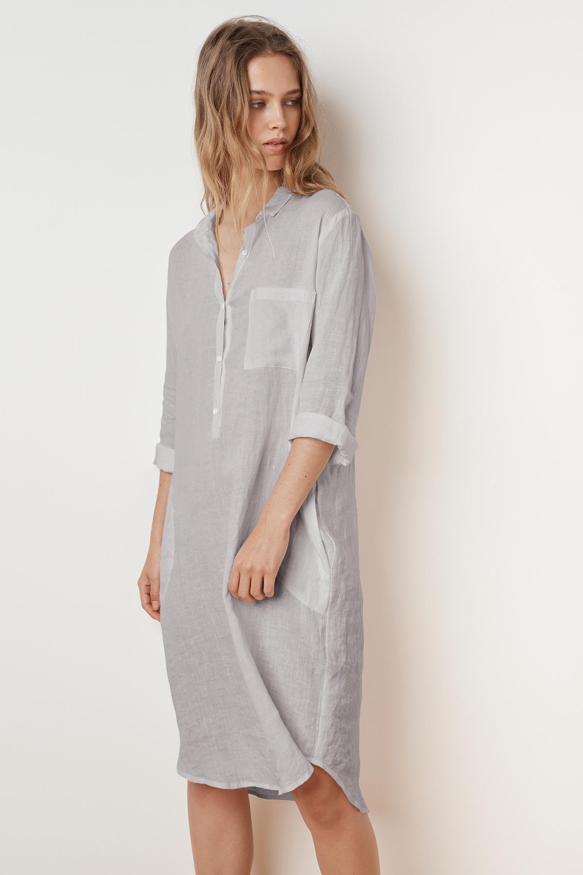velvet linen dress