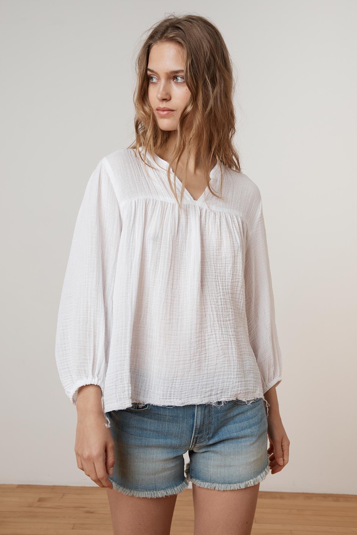 gauze peasant blouse