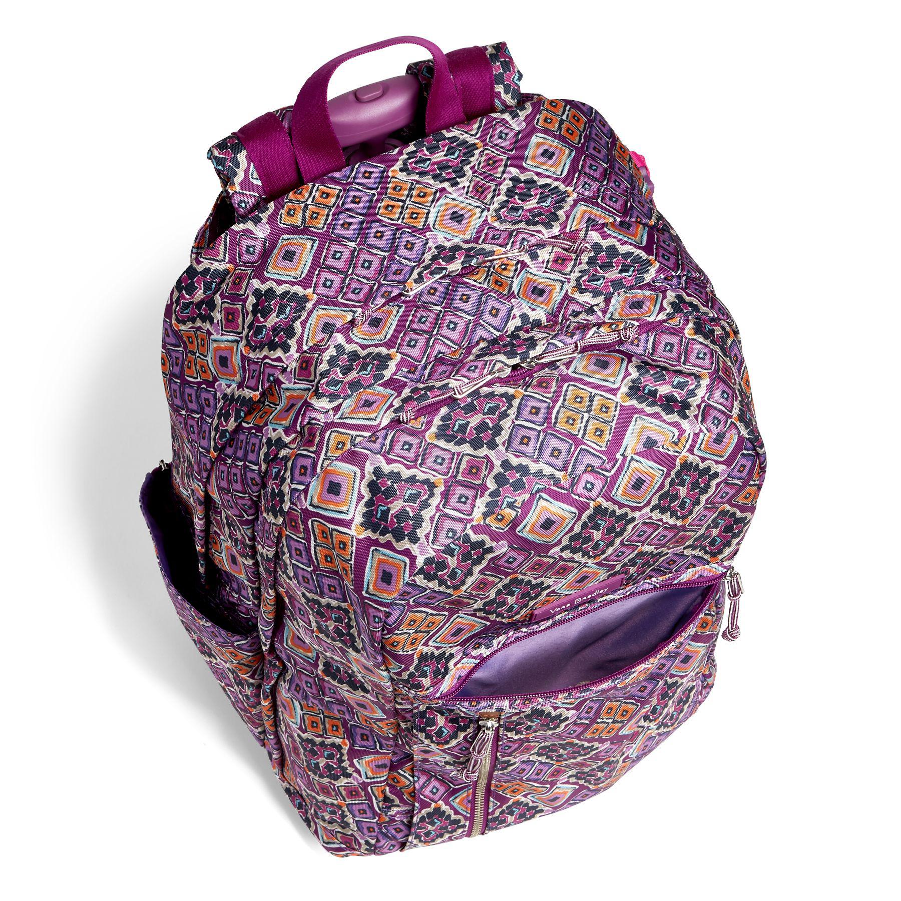 vera bradley purple punch rolling luggage