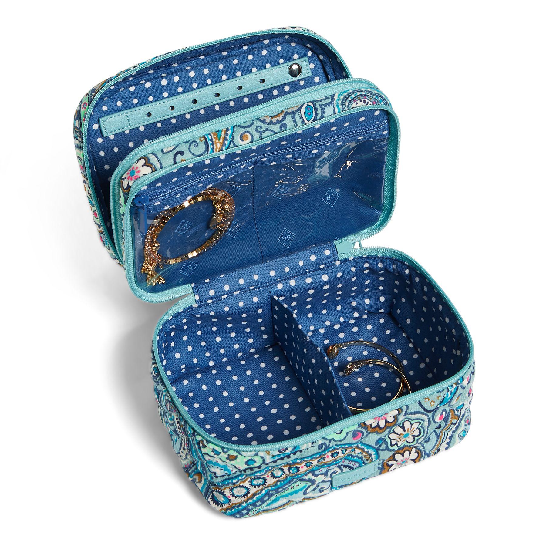 Vera Bradley Cotton Jewelry Train Case in Blue Lyst