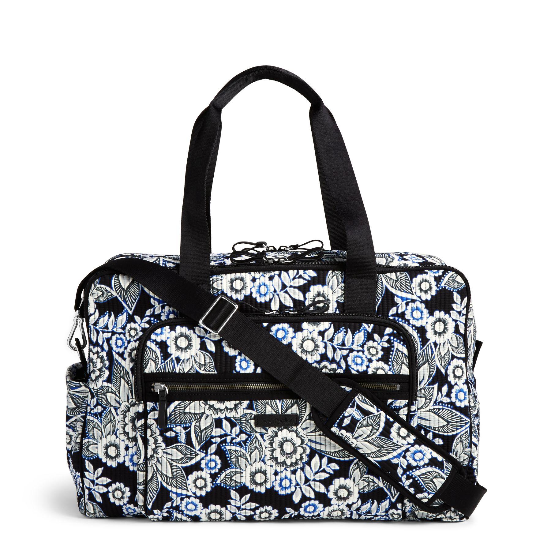 Vera Bradley Cotton Iconic Deluxe Weekender Travel Bag in Black - Save ...
