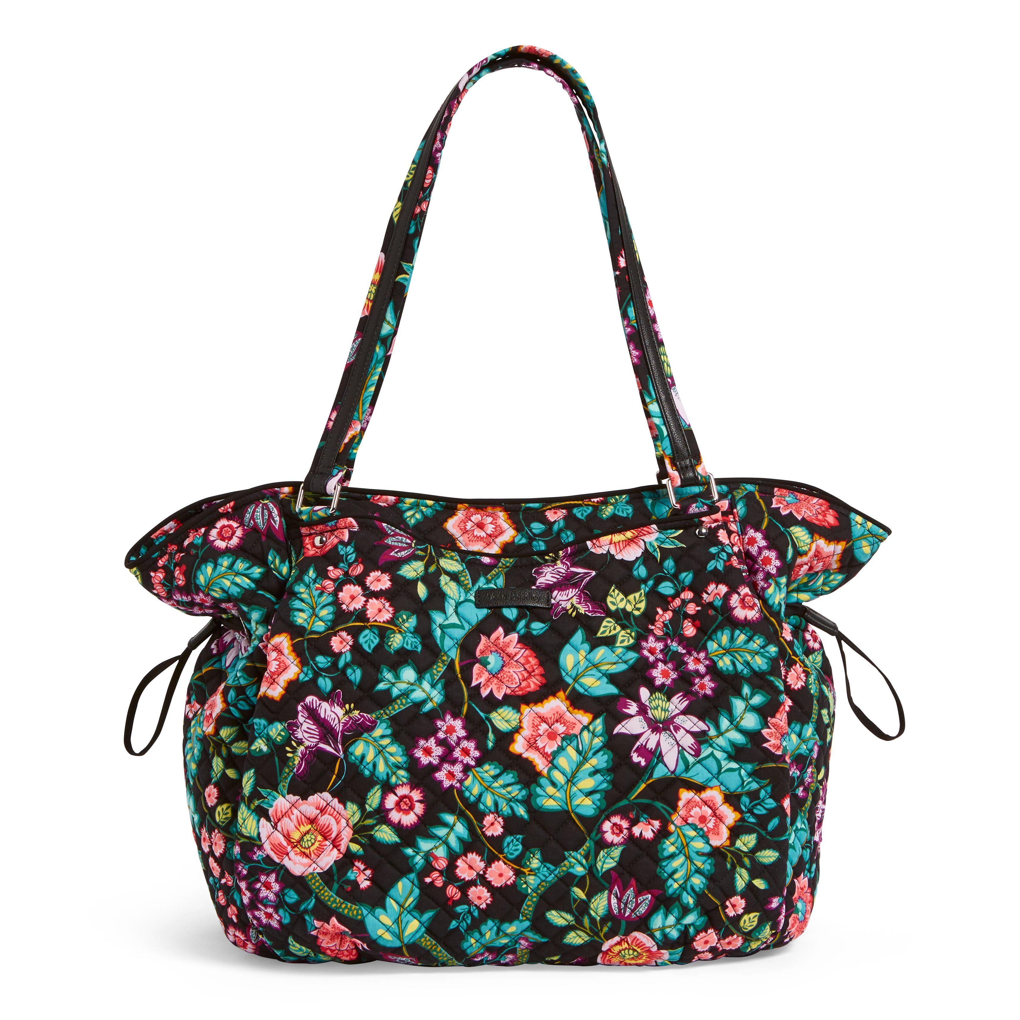 Vera Bradley Cotton Iconic Glenna Tote Bag in Black - Lyst