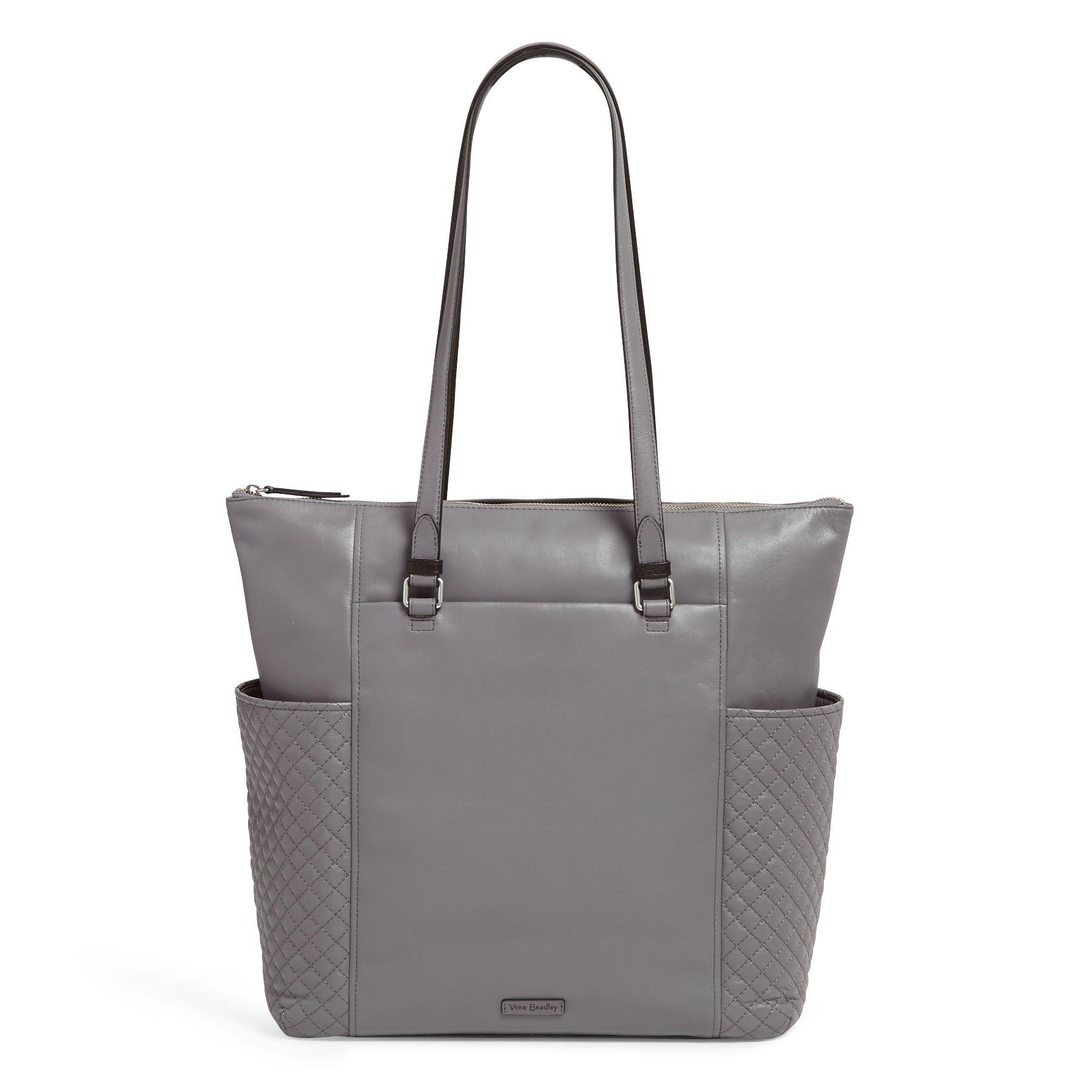 Vera Bradley Leather Carryall Large Tote Bag in Gray Lyst