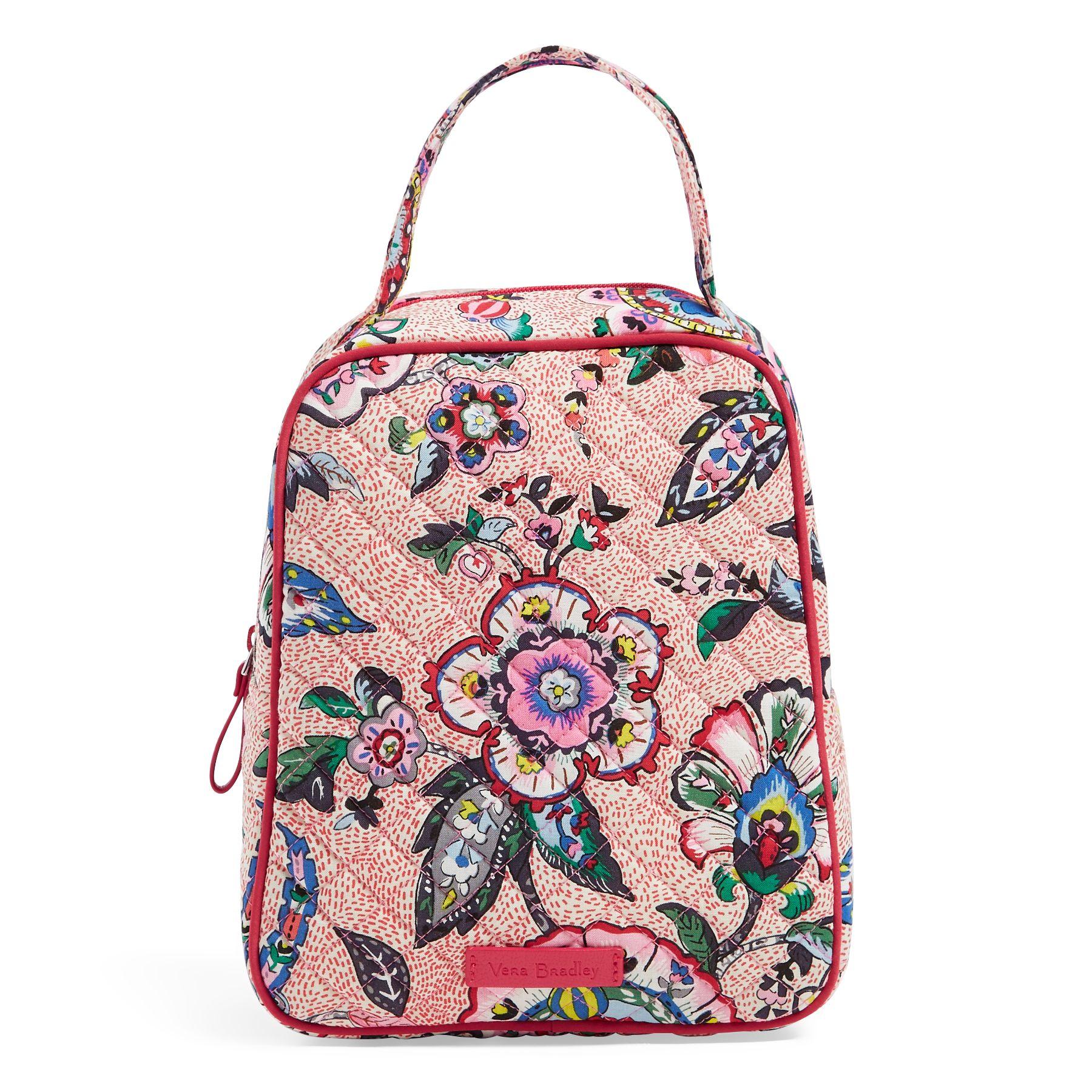 Vera Bradley Cotton Iconic Lunch Bunch Bag in Stitched Flowers (Pink) Lyst