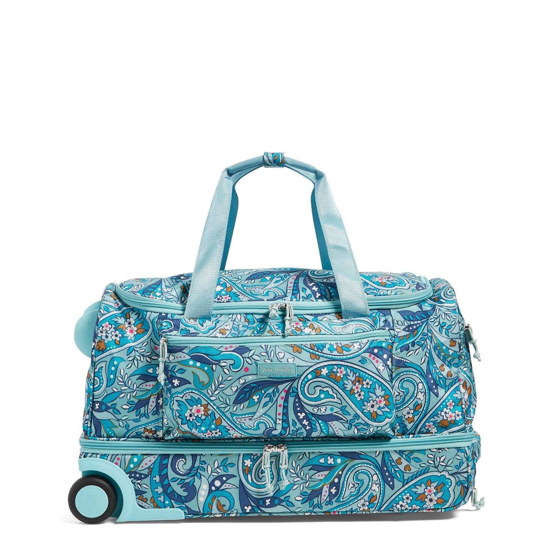 vera bradley lighten up foldable rolling duffel