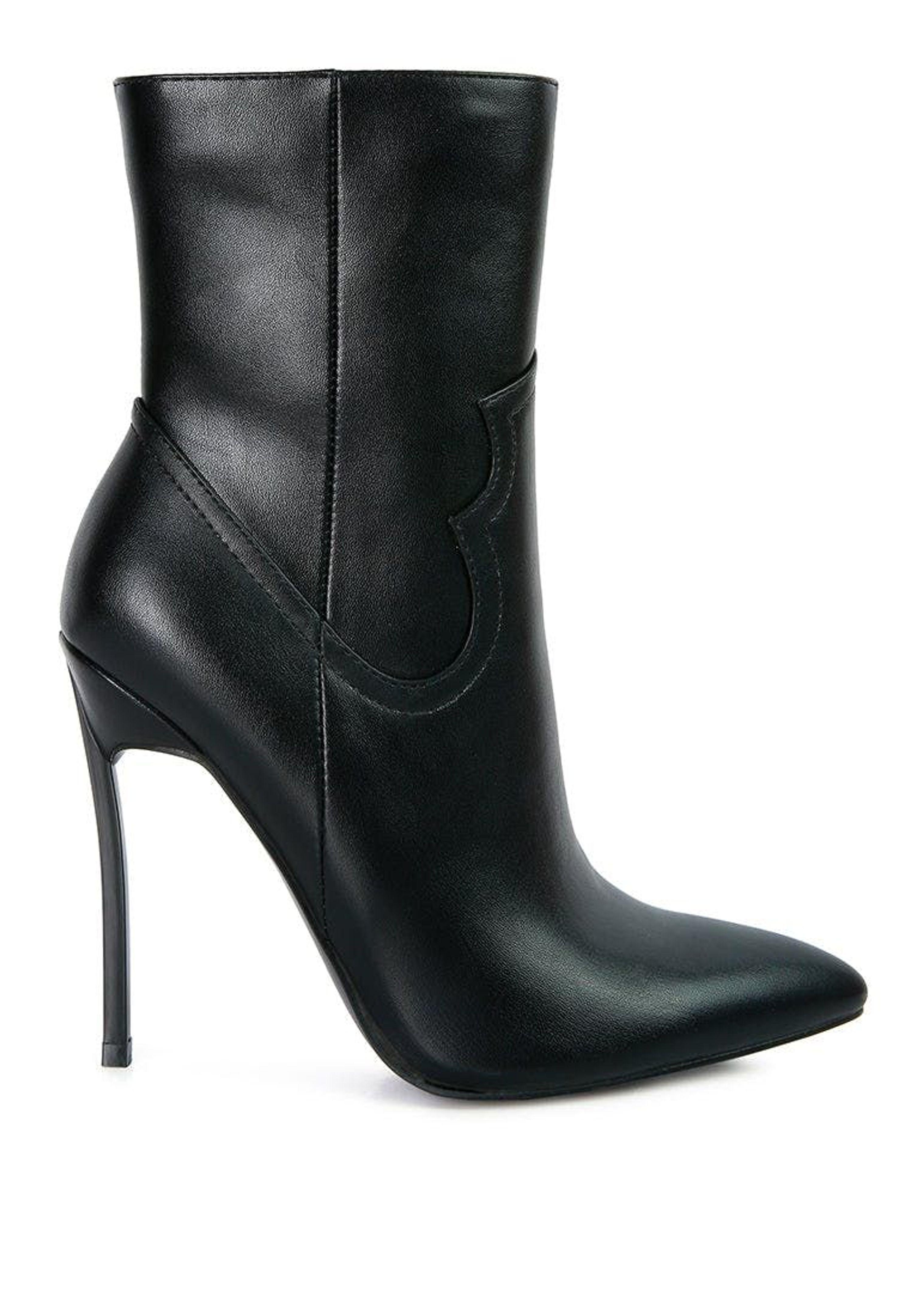 LONDON RAG Jenner High Heel Cowgirl Ankle Boot in Black Lyst