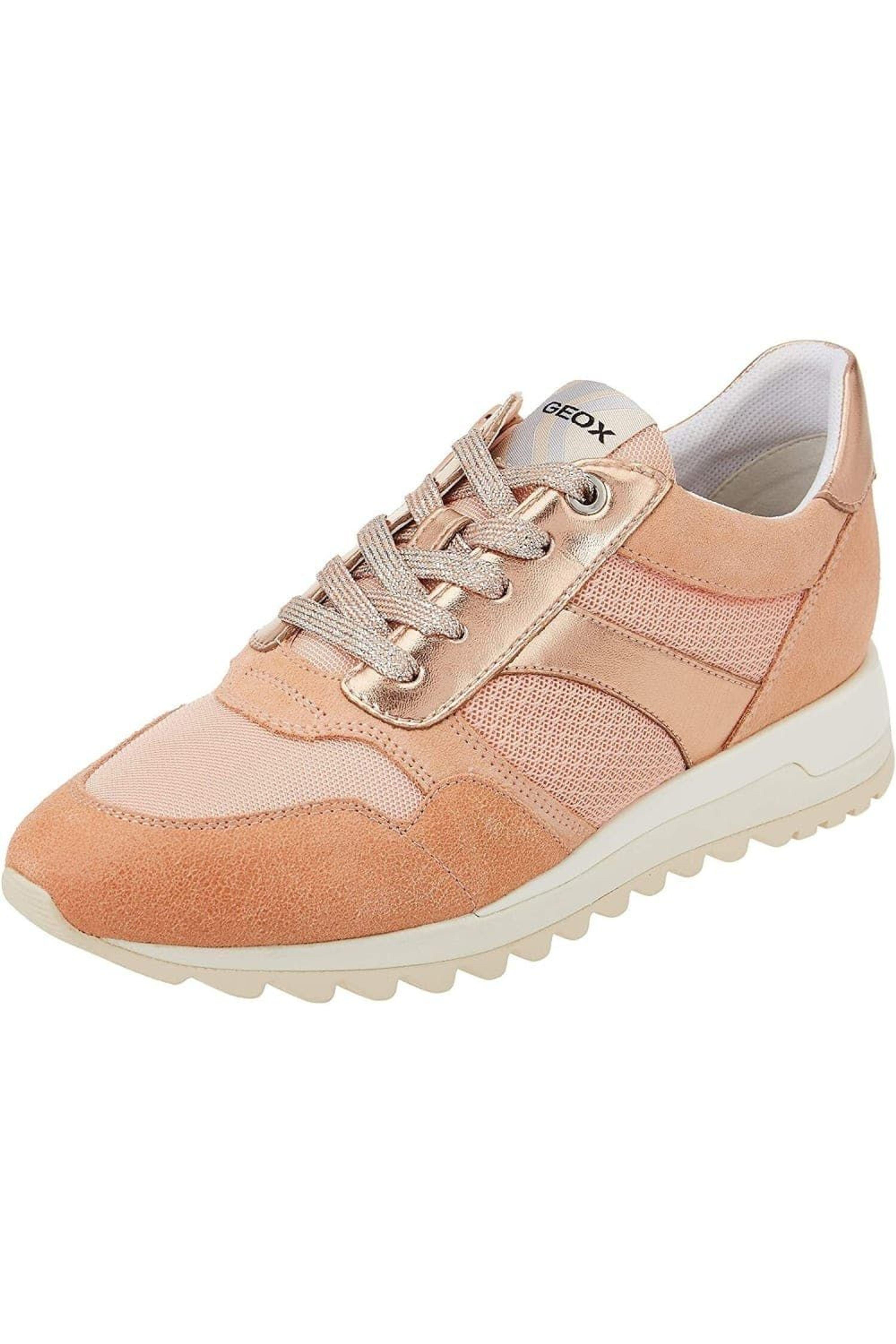 Geox Tabelya Leather Sneakers in Natural | Lyst