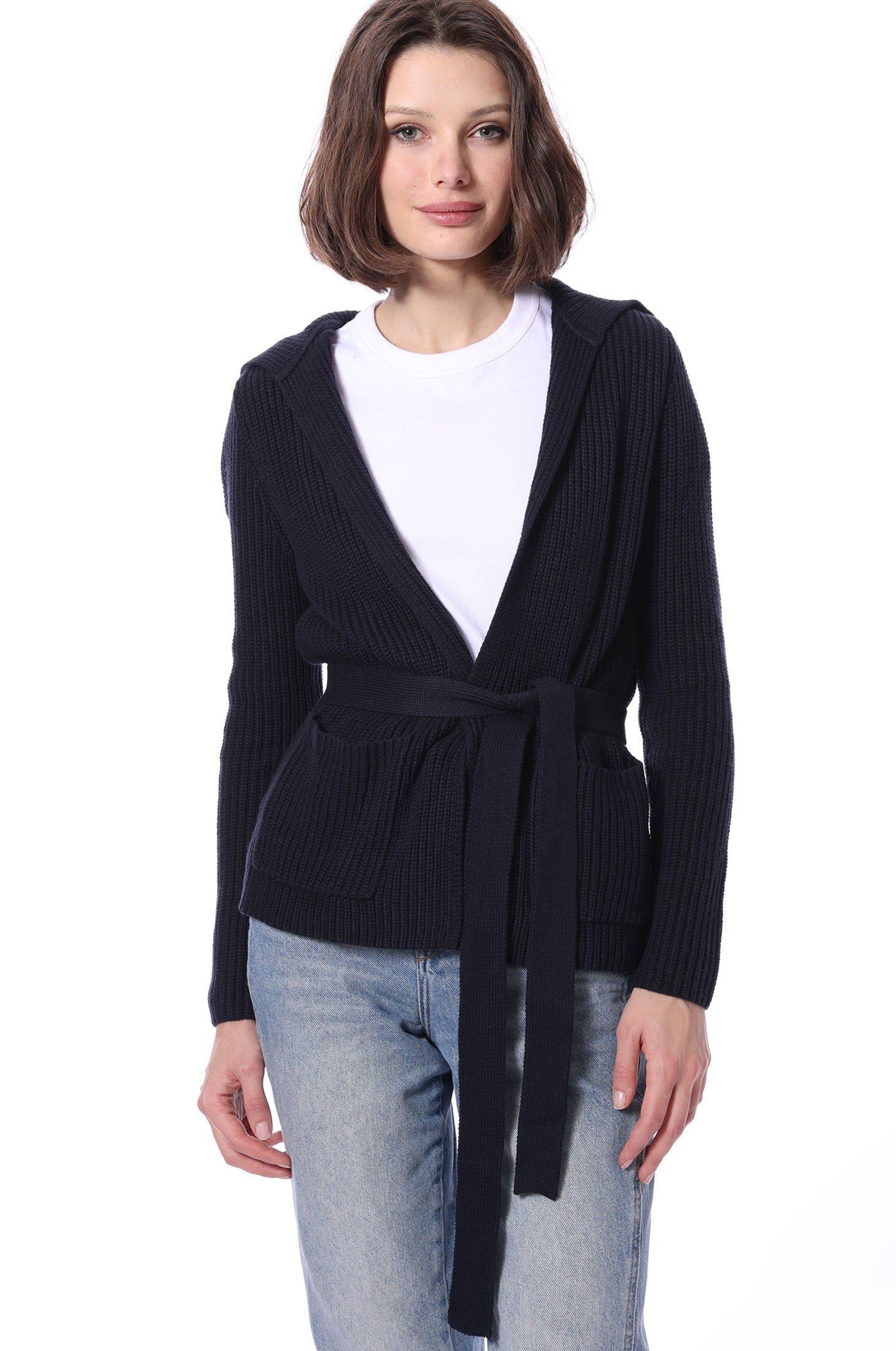 Minnie Rose Cotton Cashmere Shaker Flyaway Cardigan in Natural | Lyst