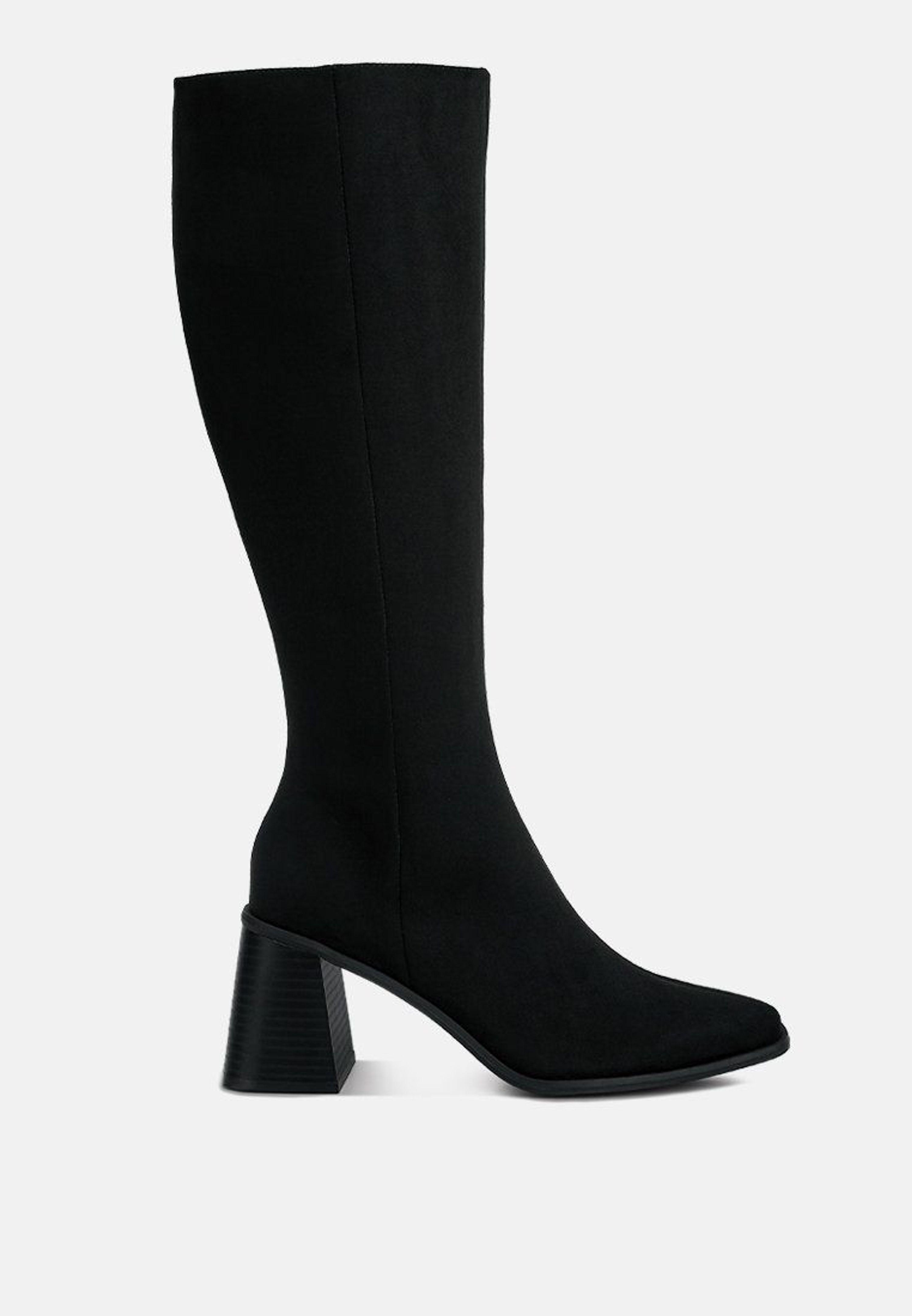 LONDON RAG Paytin Faux Leather Block Heel Calf Length Boots in Black | Lyst