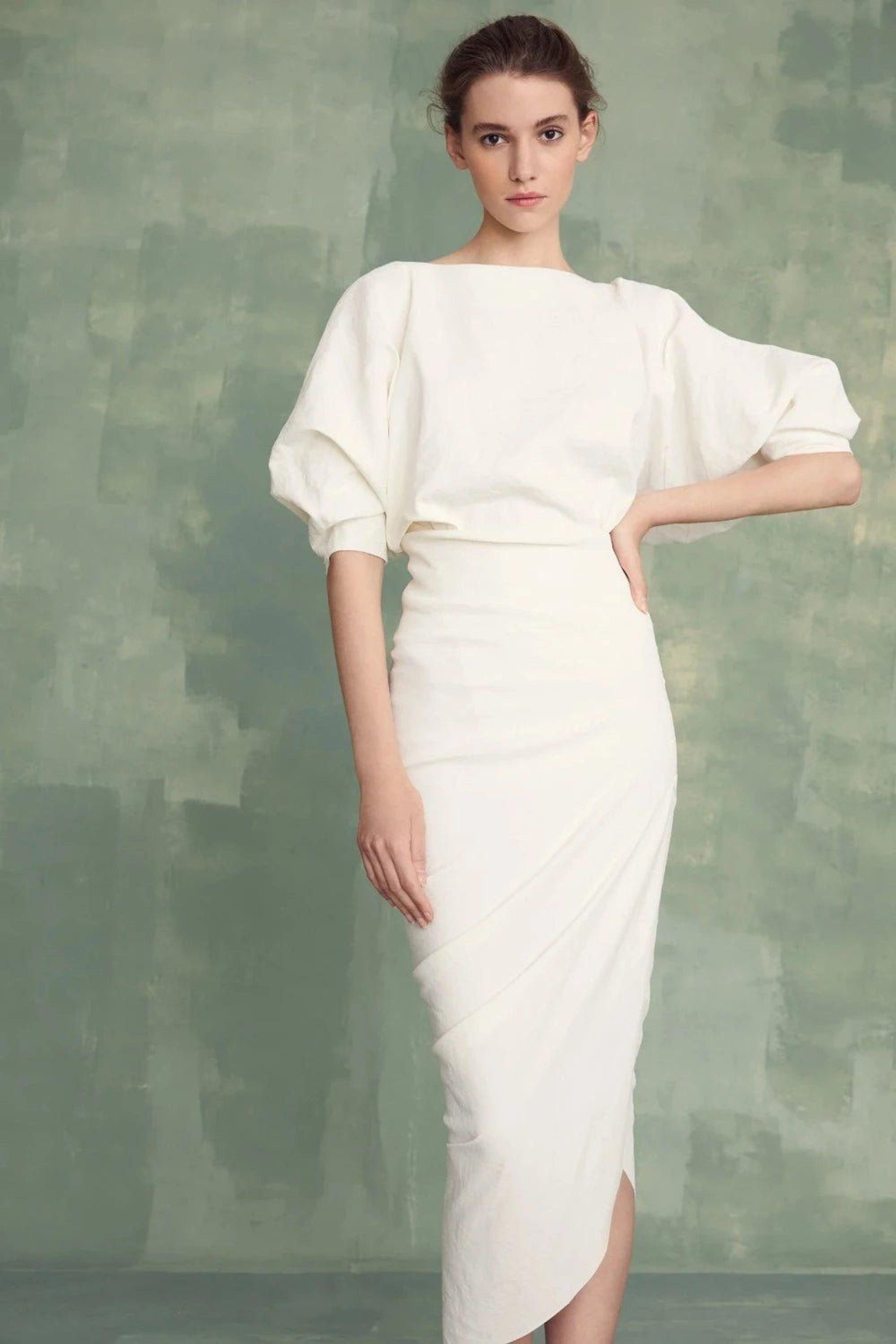White linen best sale skirt stretch