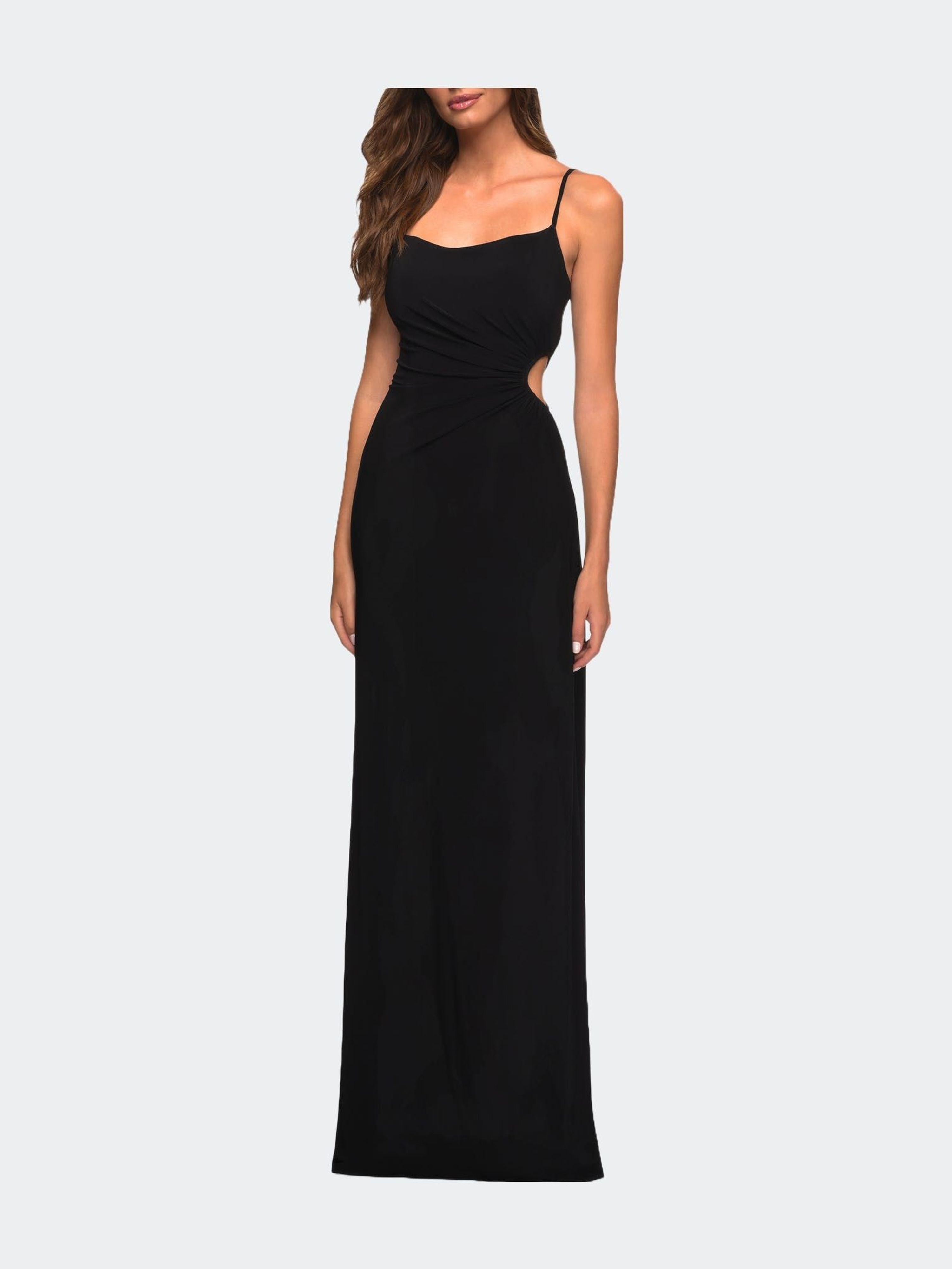 La Femme Prom Dress With Side Cut Out And High Side Slit in Black Lyst