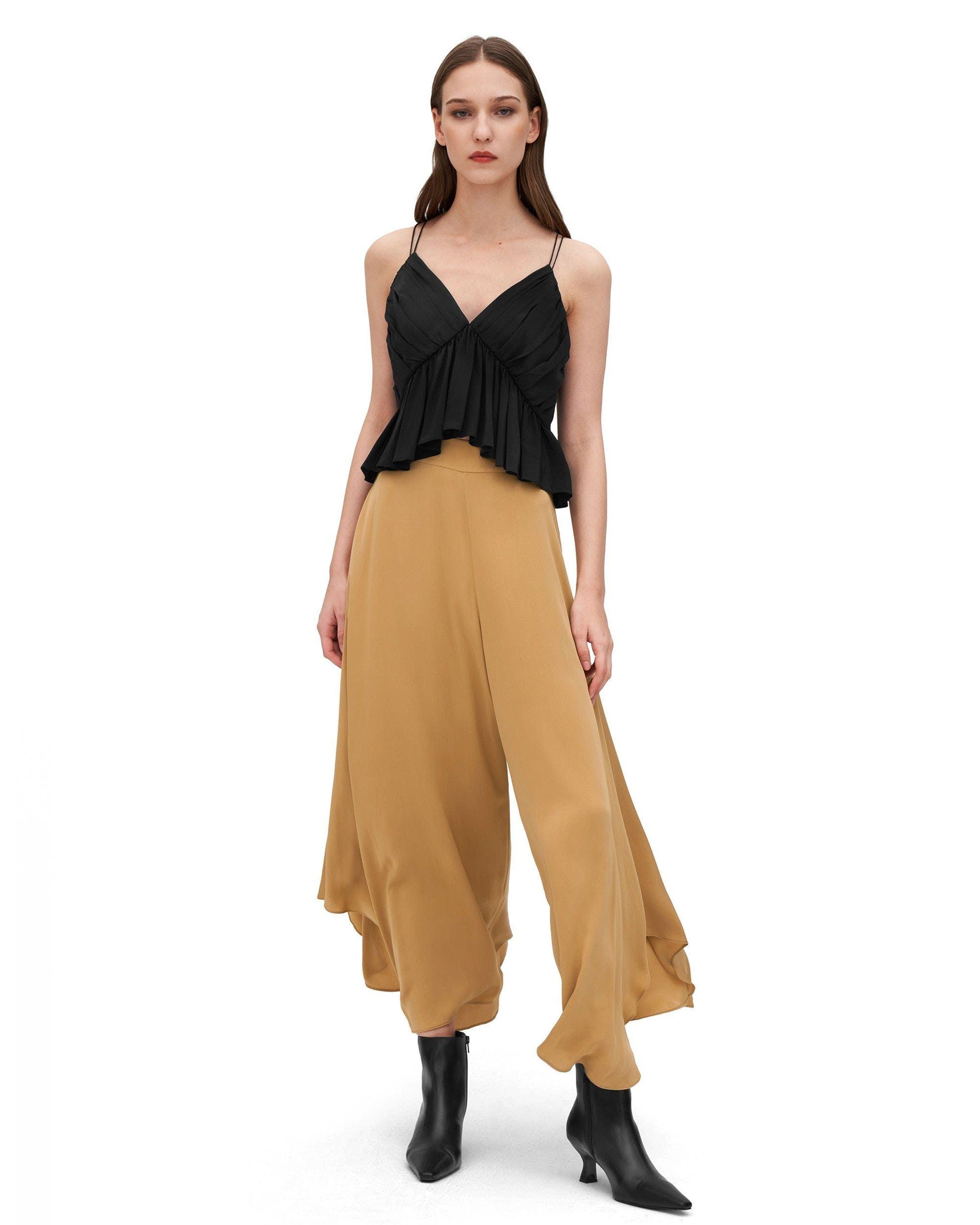 LILYSILK WideLegged Silk Fig Pants in Metallic Lyst