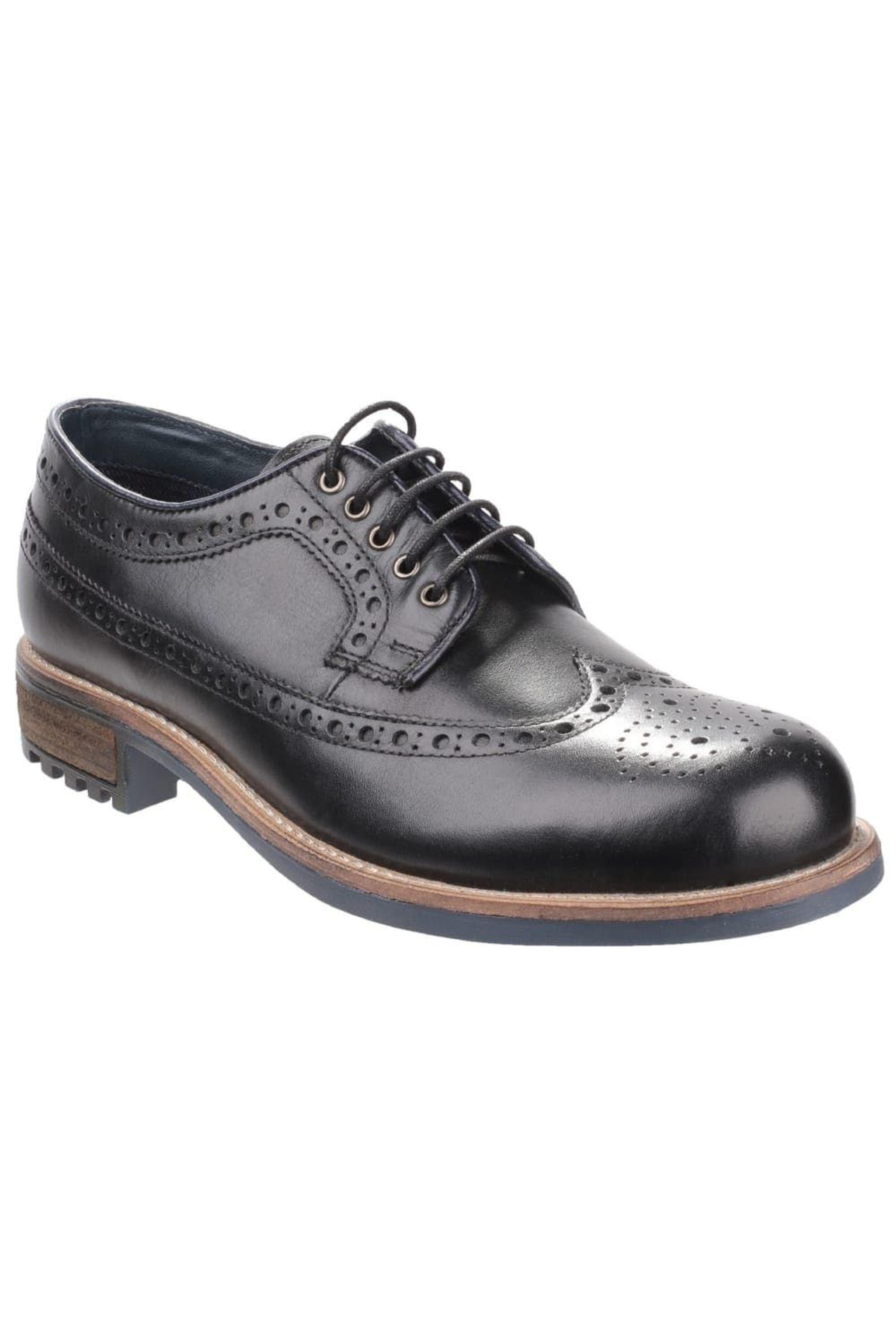 Cotswold Poplar Brogue Leather Dress Shoes in Black for Men | Lyst