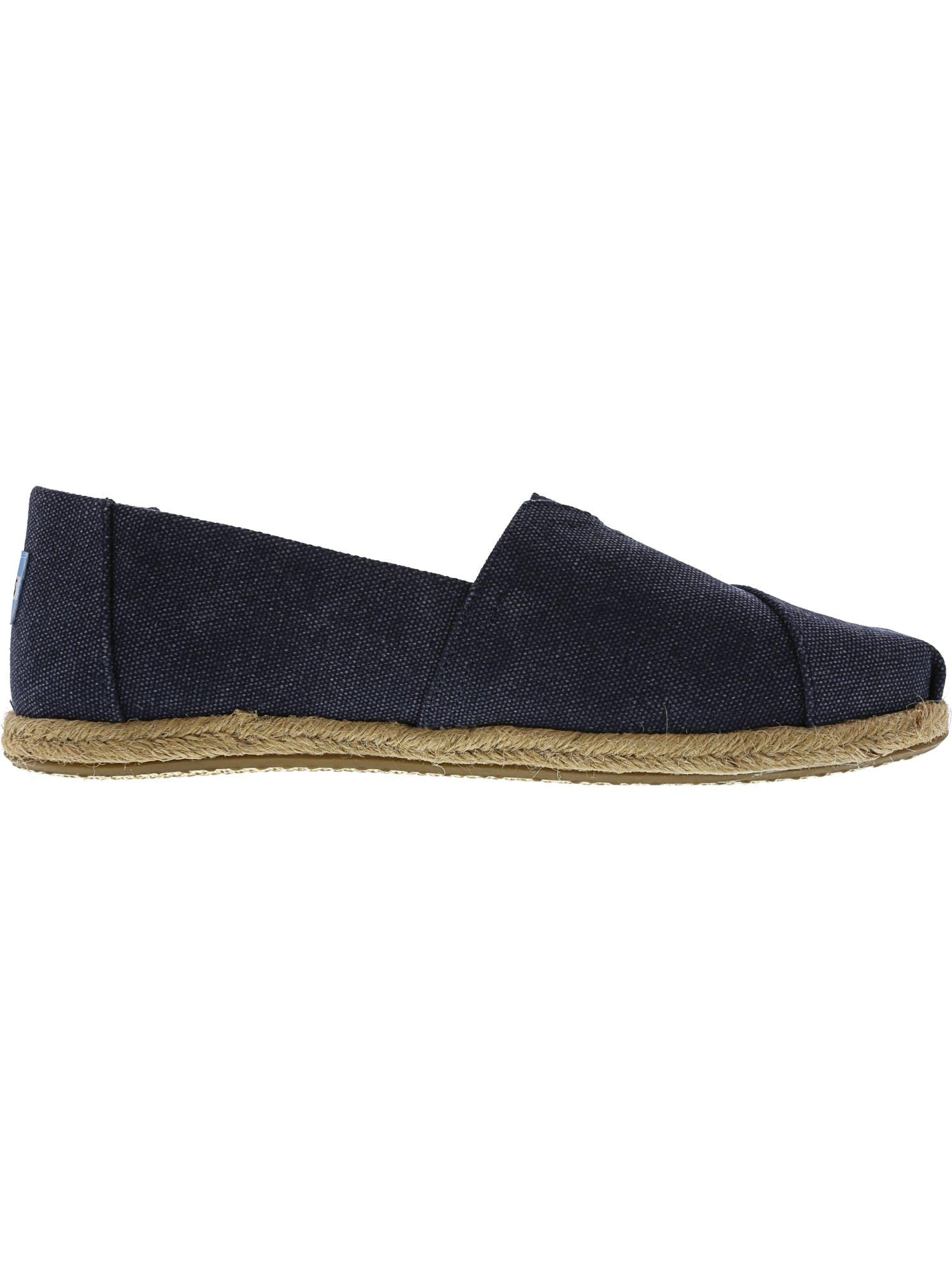 TOMS Classic Washed Canvas Rope Sole Drizzle Grey Slip on Shoes in