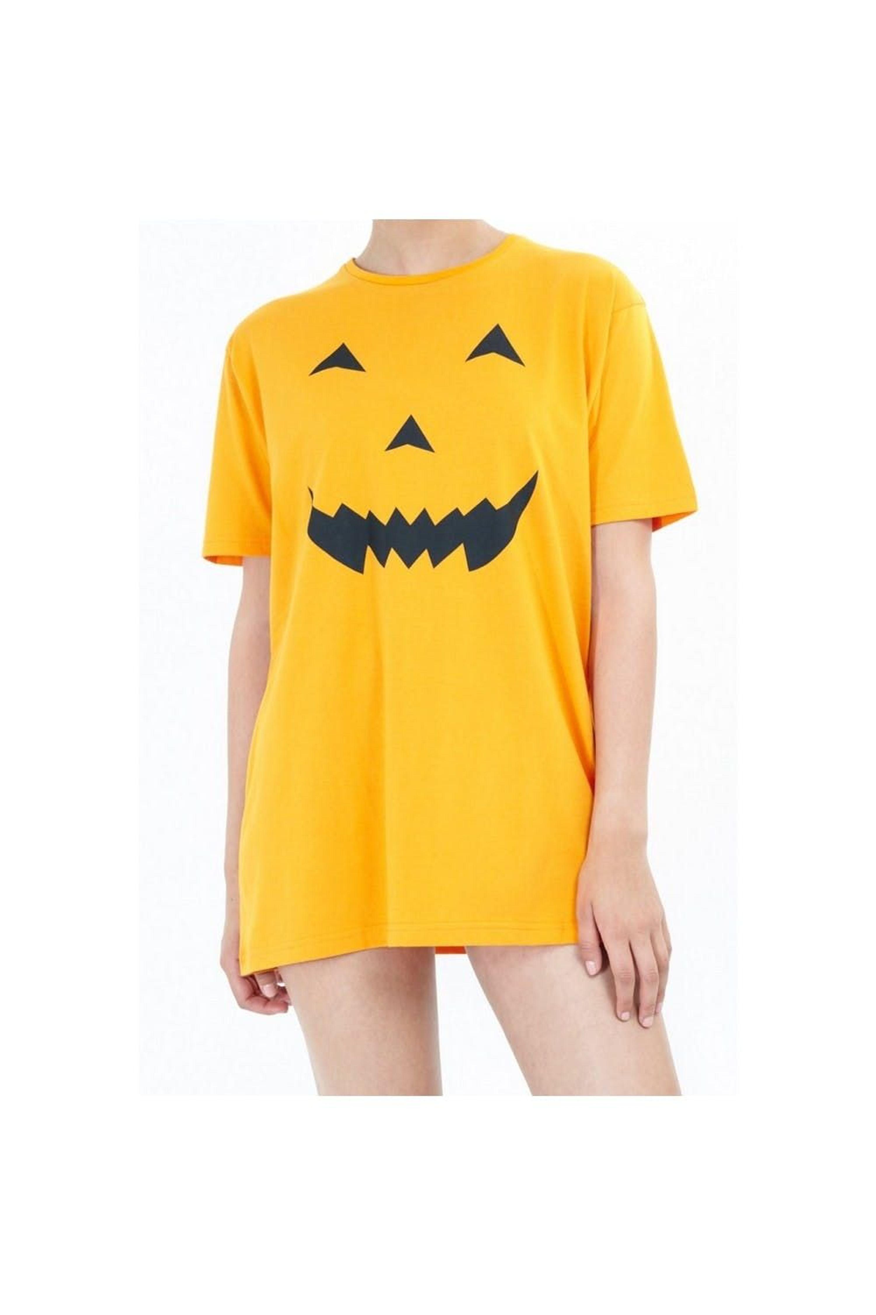 Brave Soul Pumpkin T-shirt Dress in Yellow | Lyst