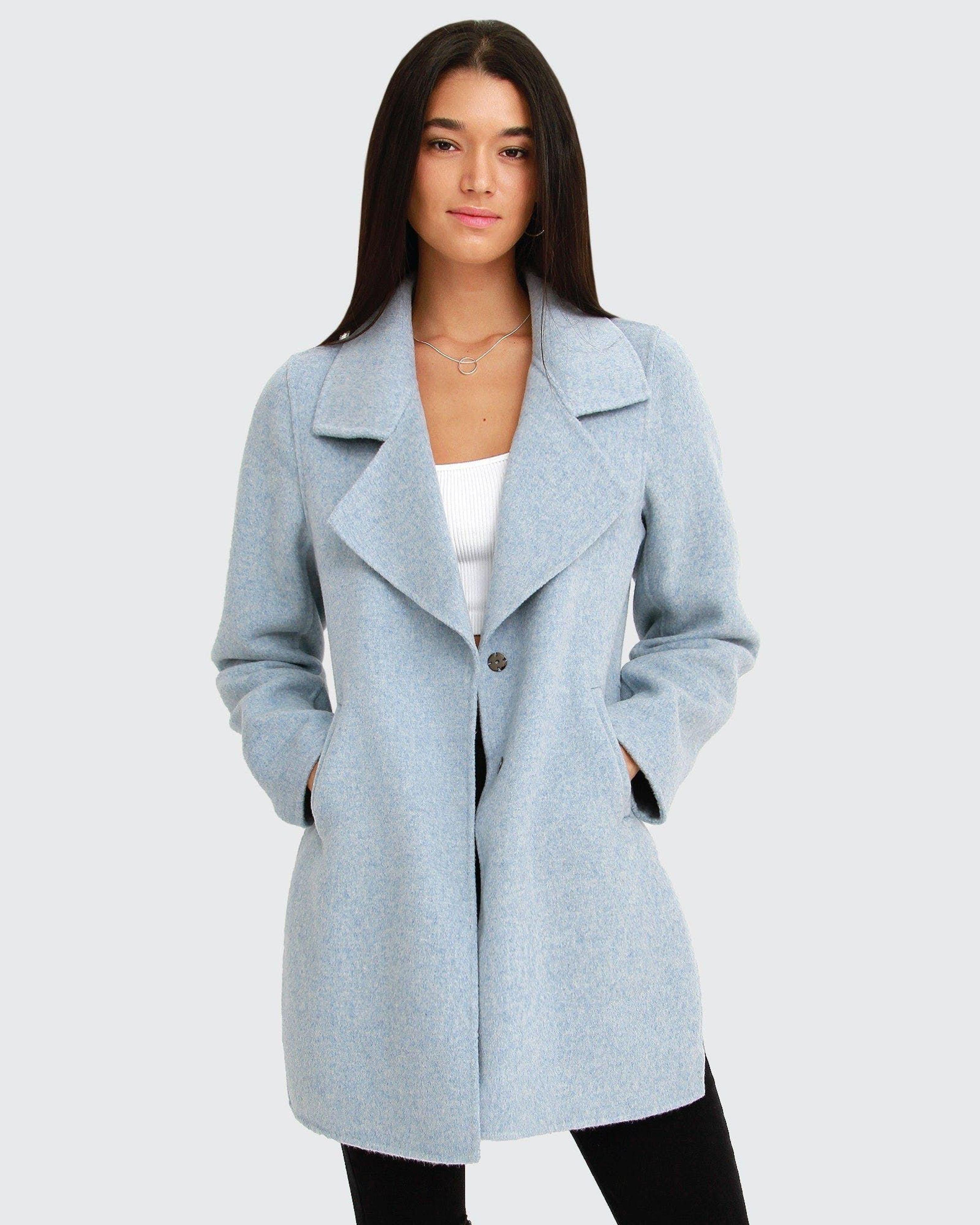 Belle & Bloom Exboyfriend Wool Blend Oversized Jacket in Blue Lyst
