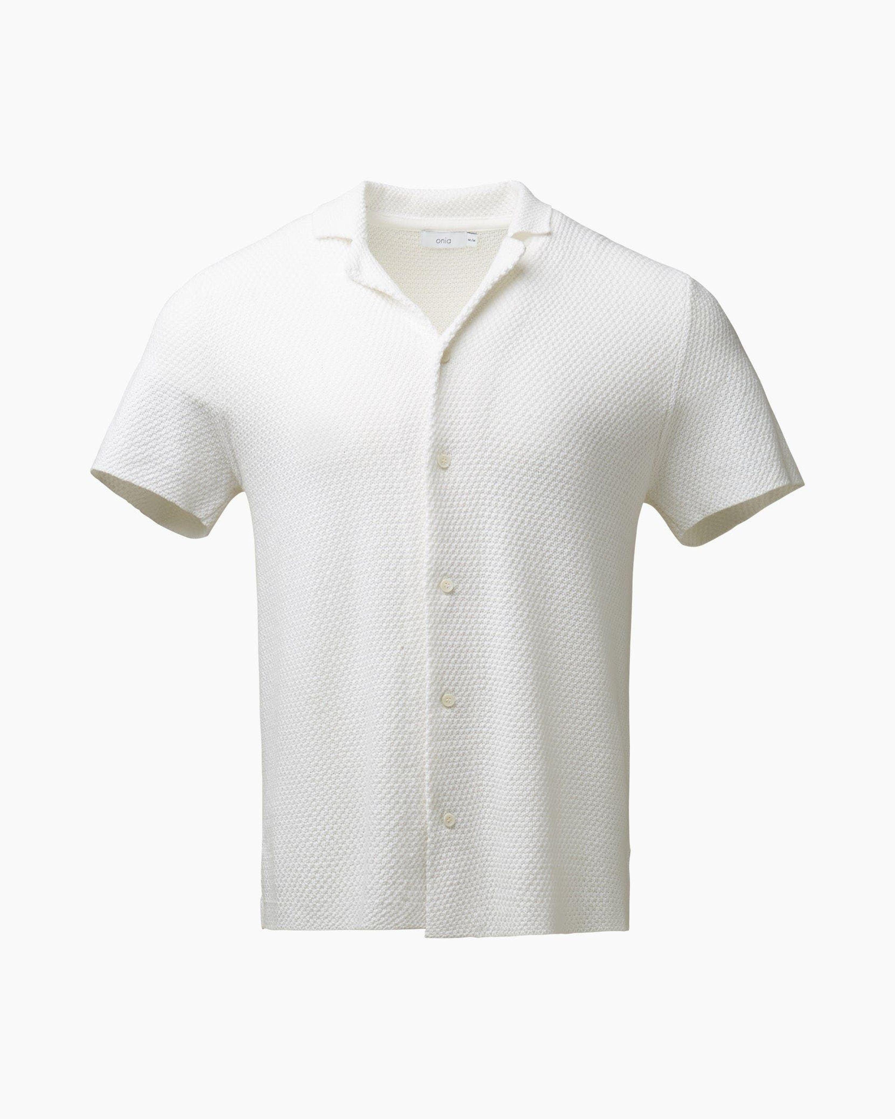 Onia Cotton Textured Camp Shirt in White for Men | Lyst