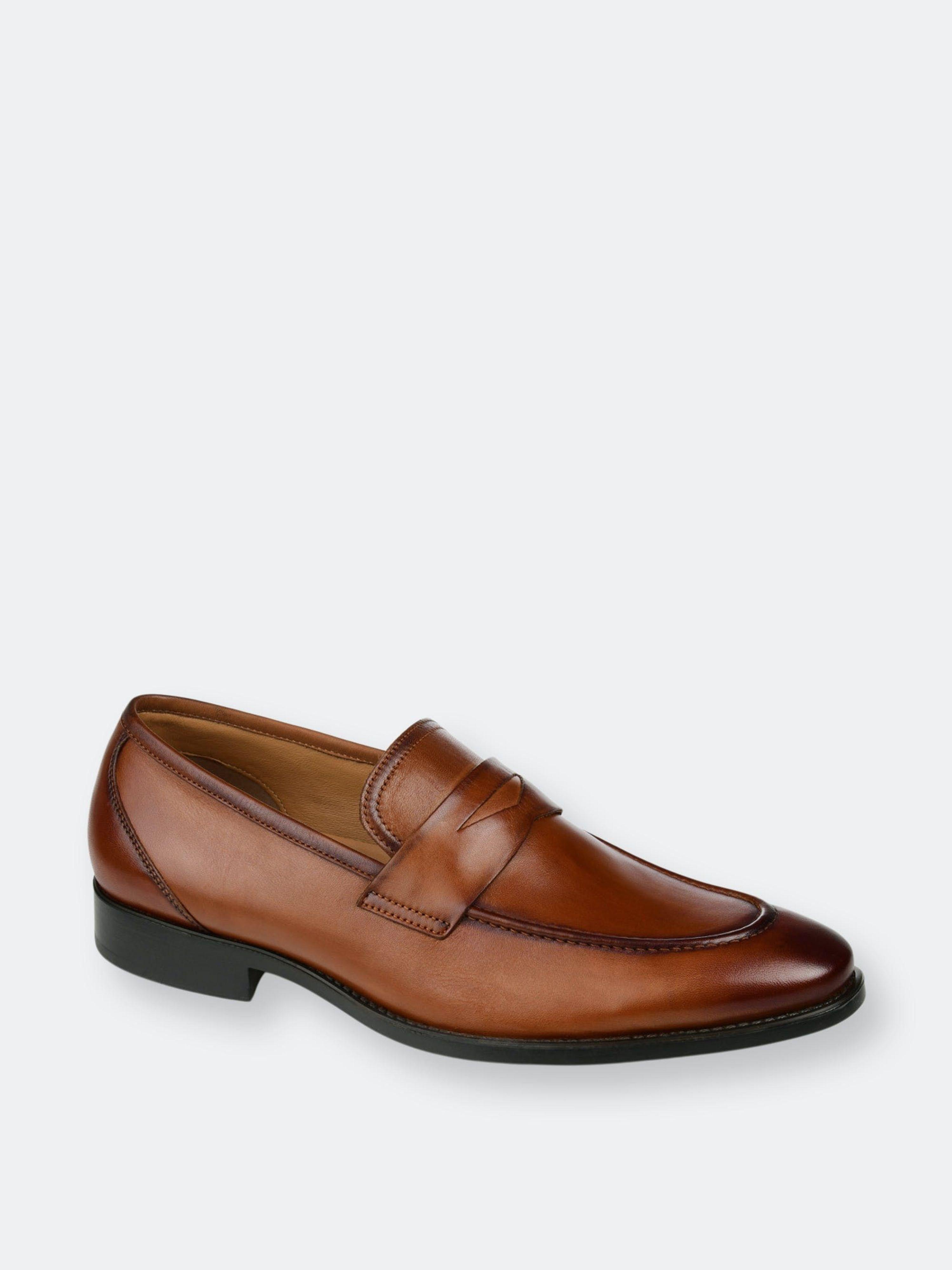 THOMAS AND VINE Apron Toe Penny Loafer in Brown Lyst