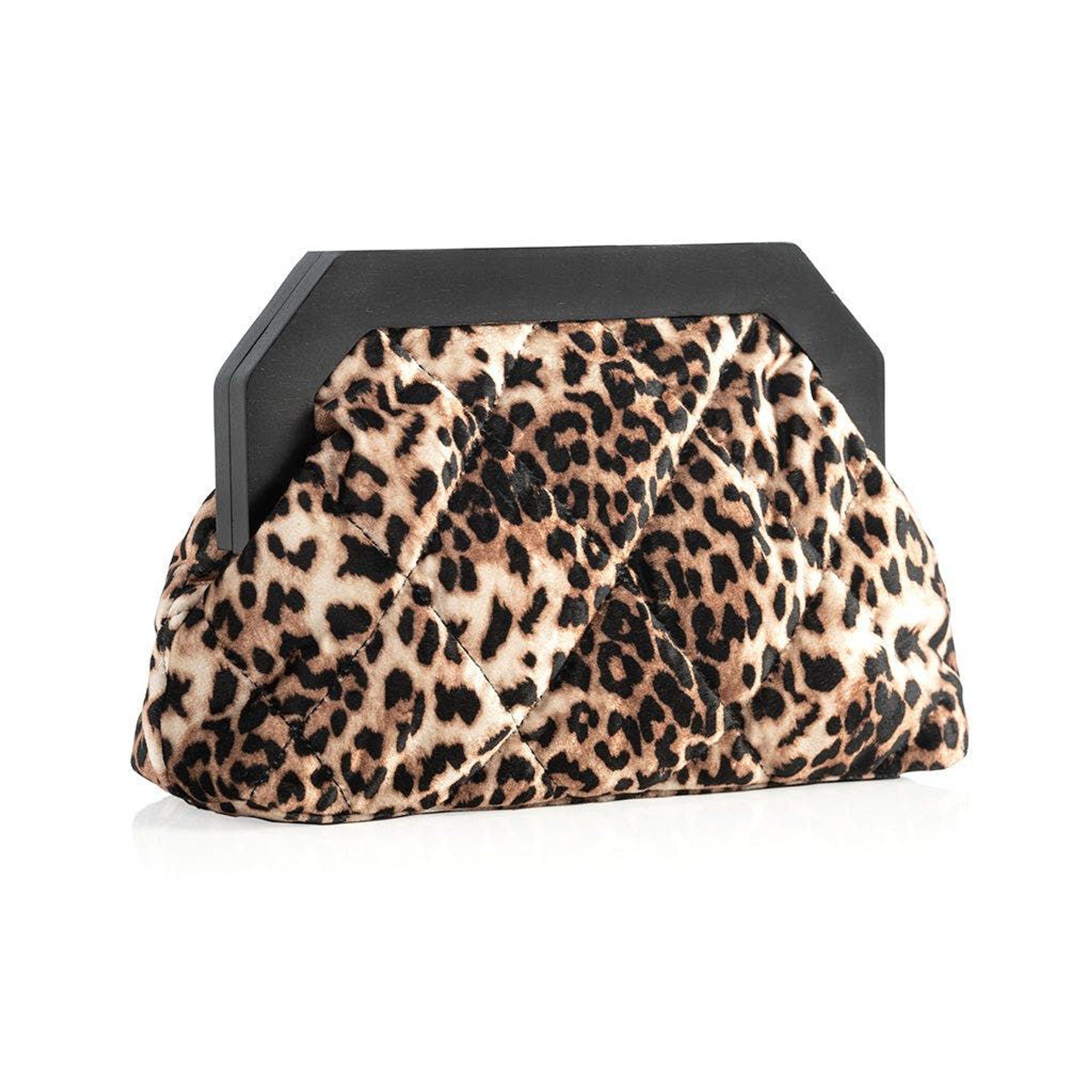 Shiraleah Bailey Leopard Clutch in Black | Lyst