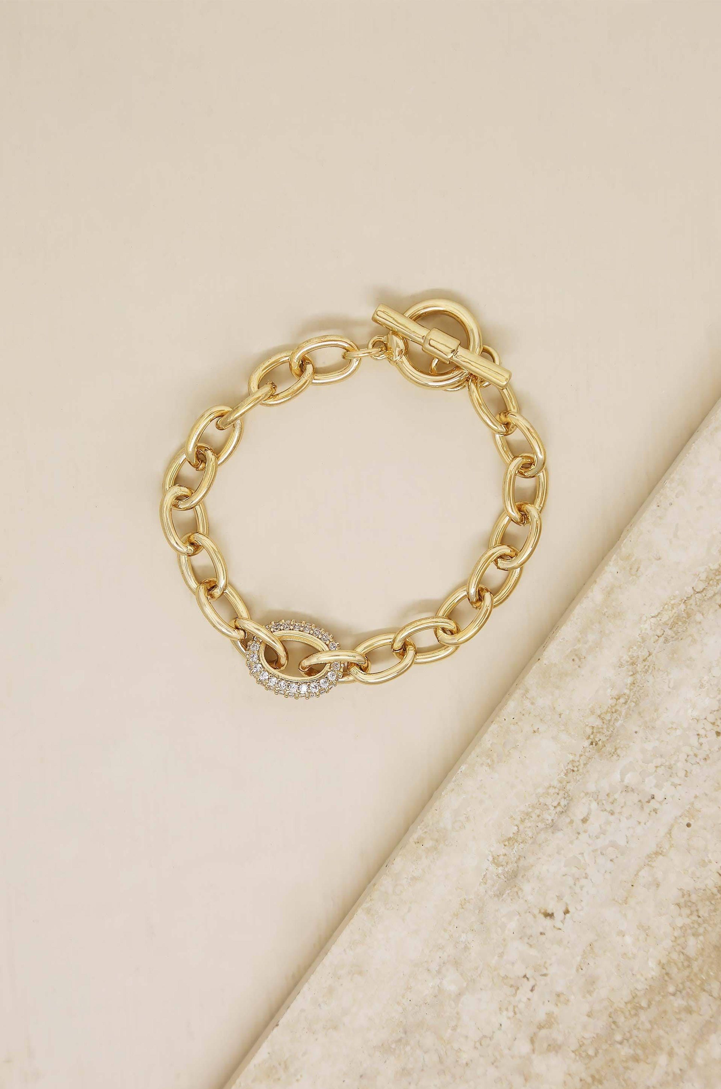 Ettika True To You 18k Gold Plated Chain Bracelet in Black | Lyst