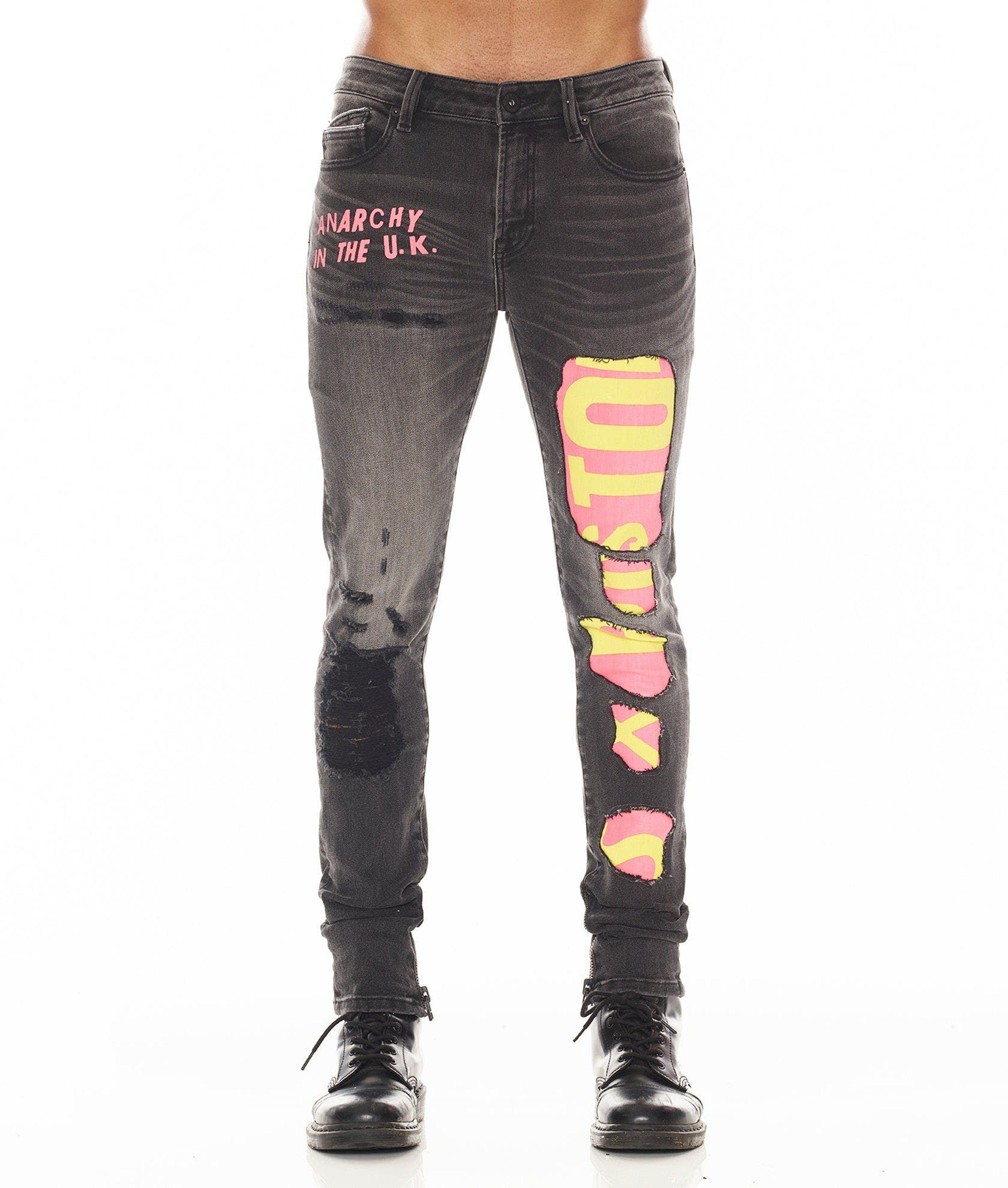 Cult Of Individuality Punk Super Skinny Sex Pistols Jeans in Yellow | Lyst