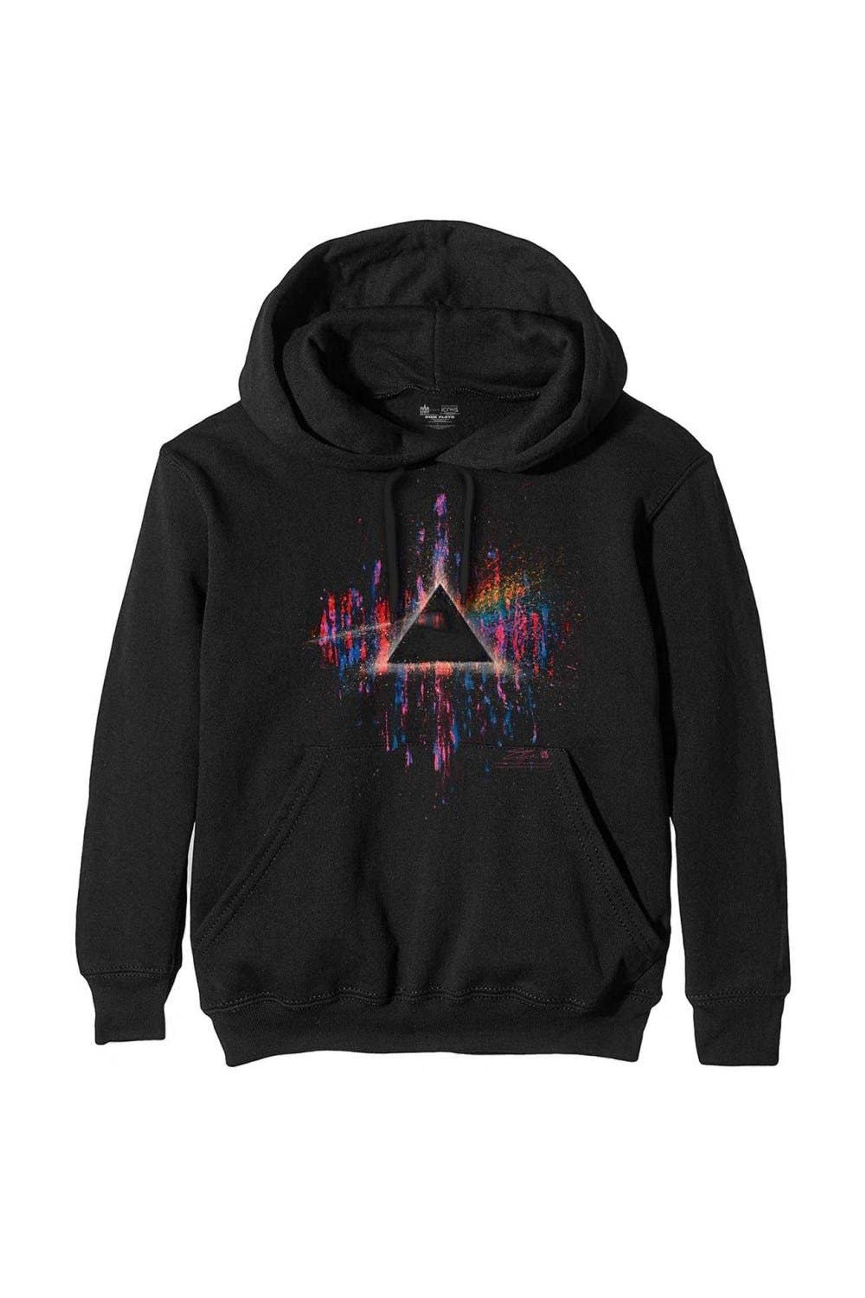 Pink Floyd Adult Dark Side Of The Moon Splattered Hoodie in Black | Lyst