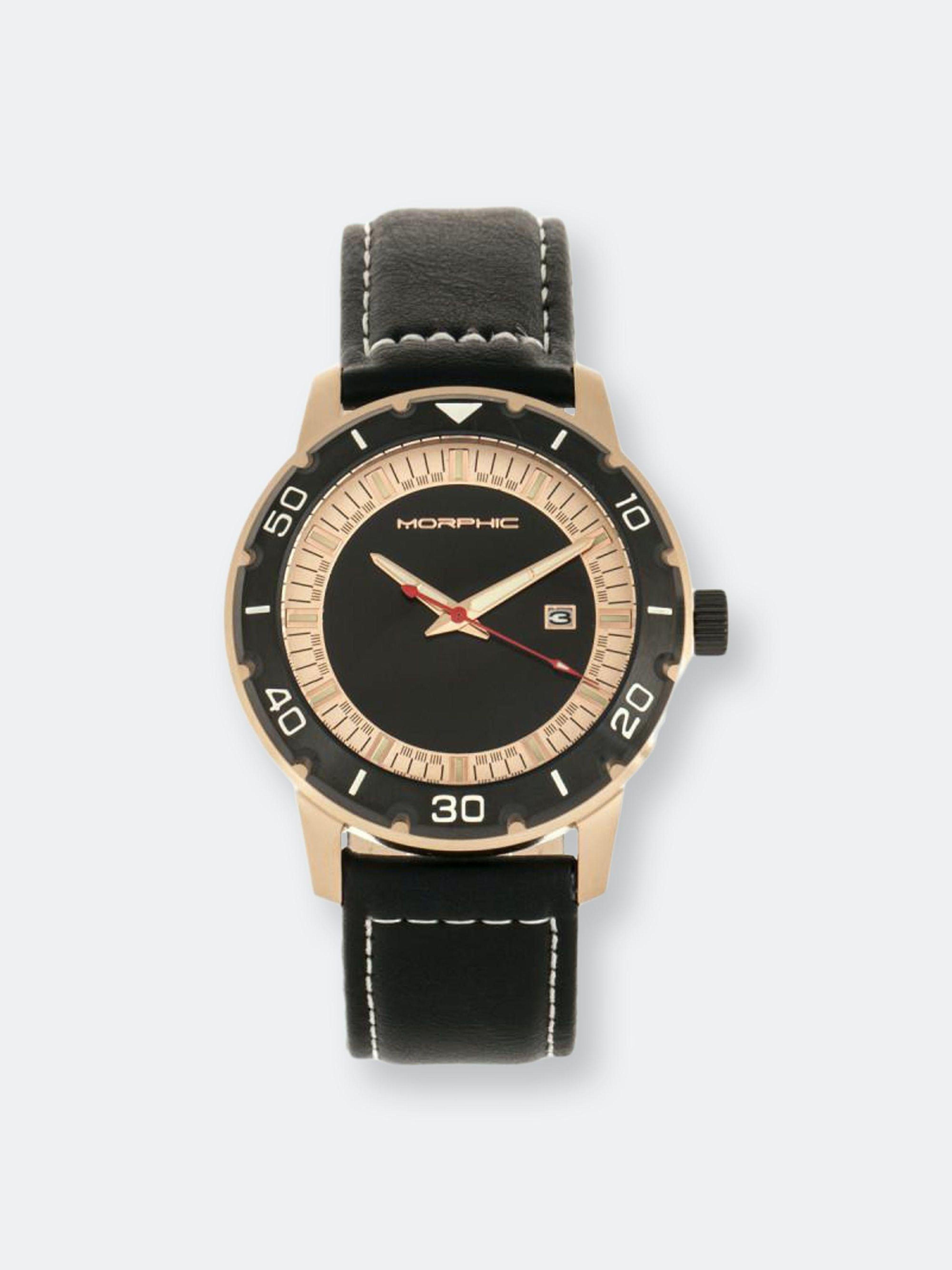 Morphic Watches Morphic M71 Series Leather-band Watch W/date in Metallic |  Lyst