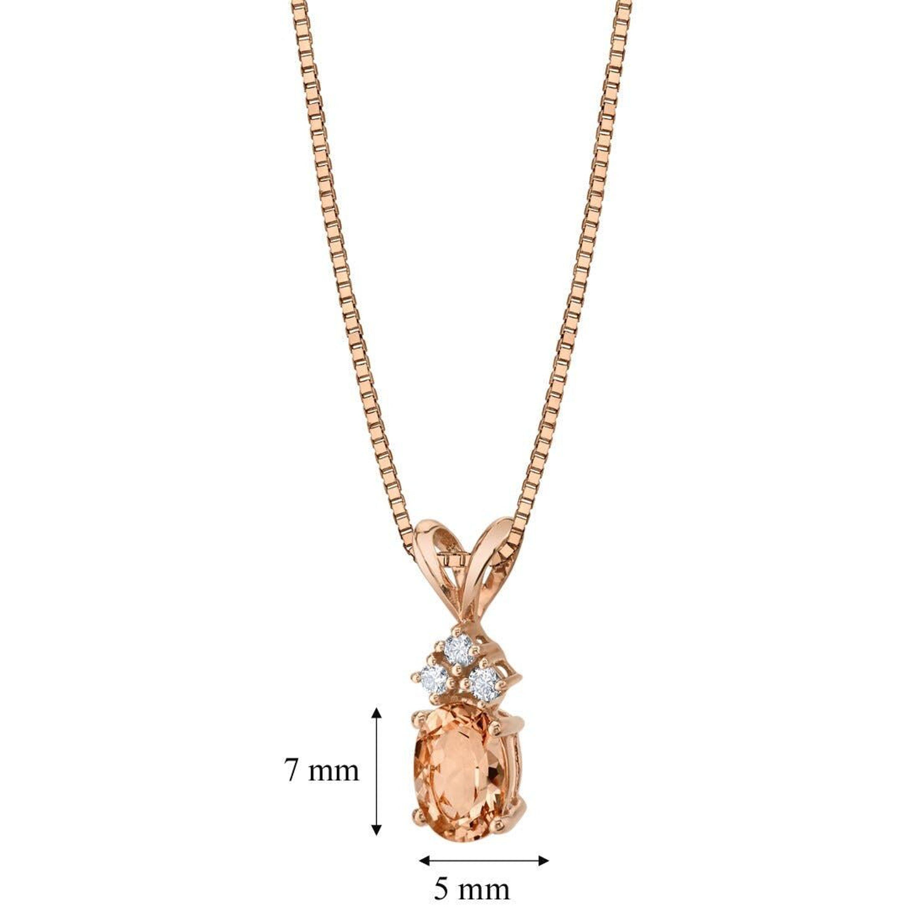 Peora 14k Rose Gold Oval Shape 0.75 Carats Morganite Diamond