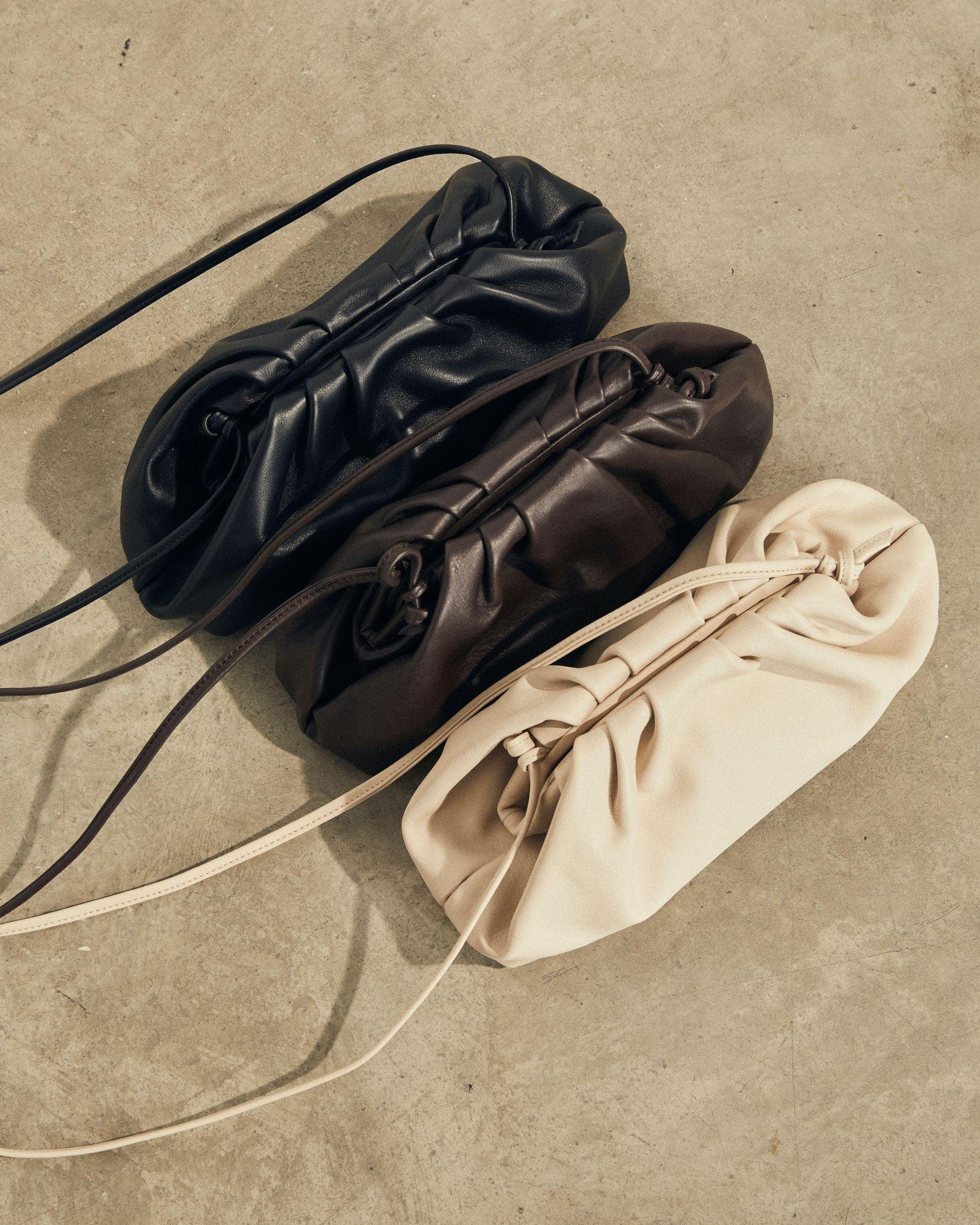 The C Scacchi - Black and White leather Handbag