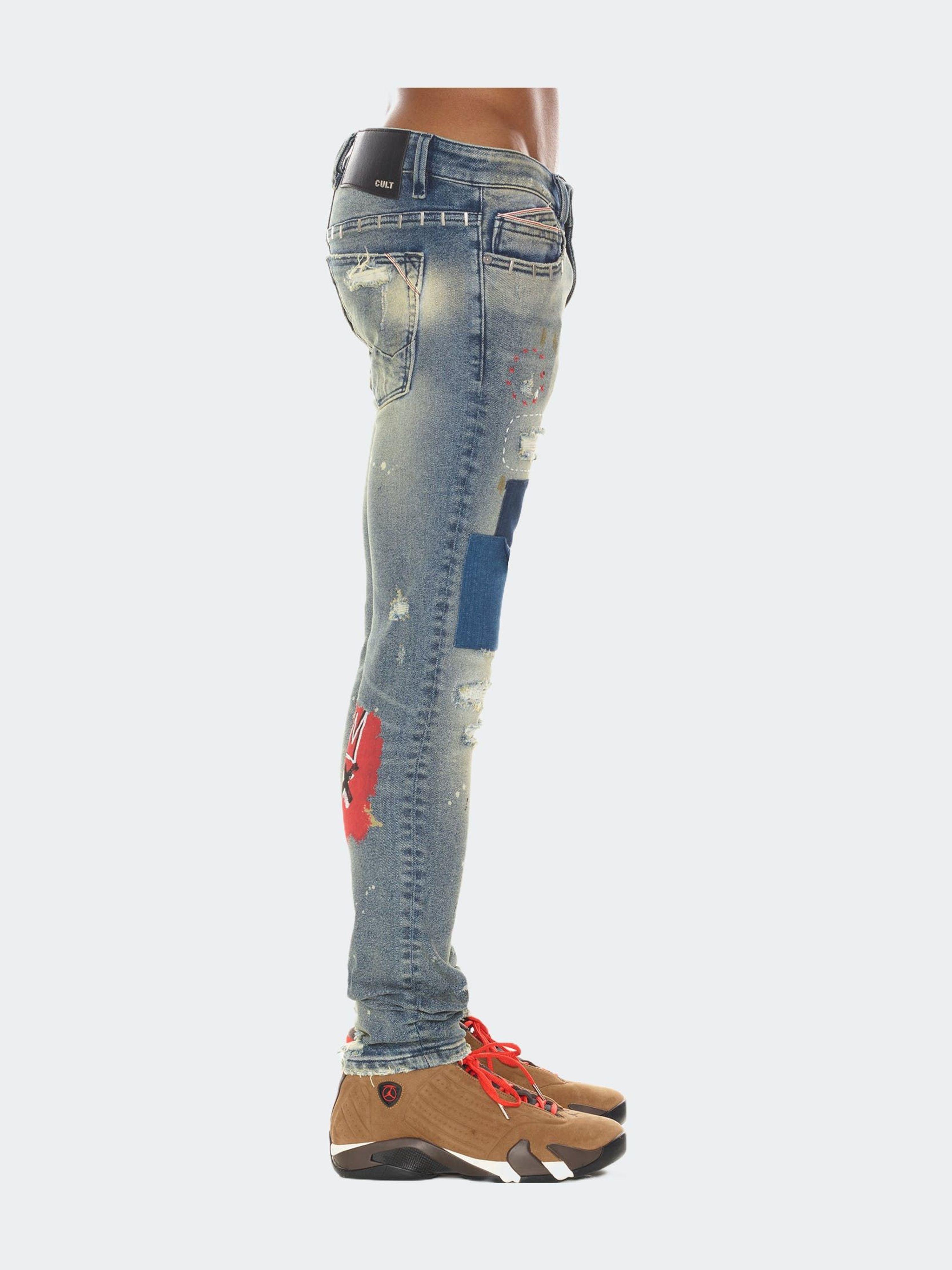 Cult Of Individuality Punk Super Skinny Jeans in Blue | Lyst