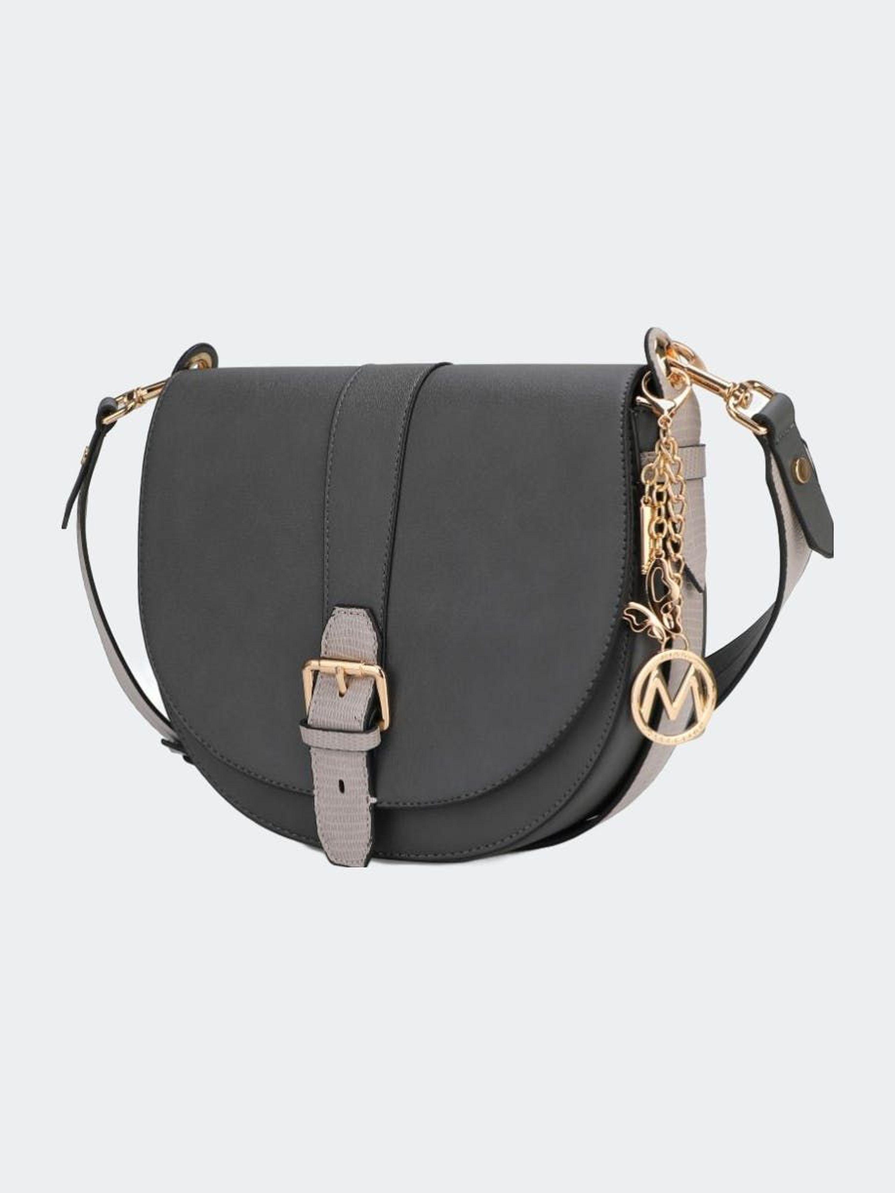 MKF Collection by Mia K Ayla Snake-embossed Color Block Vegan Leather  Shoulder Bag in Gray | Lyst