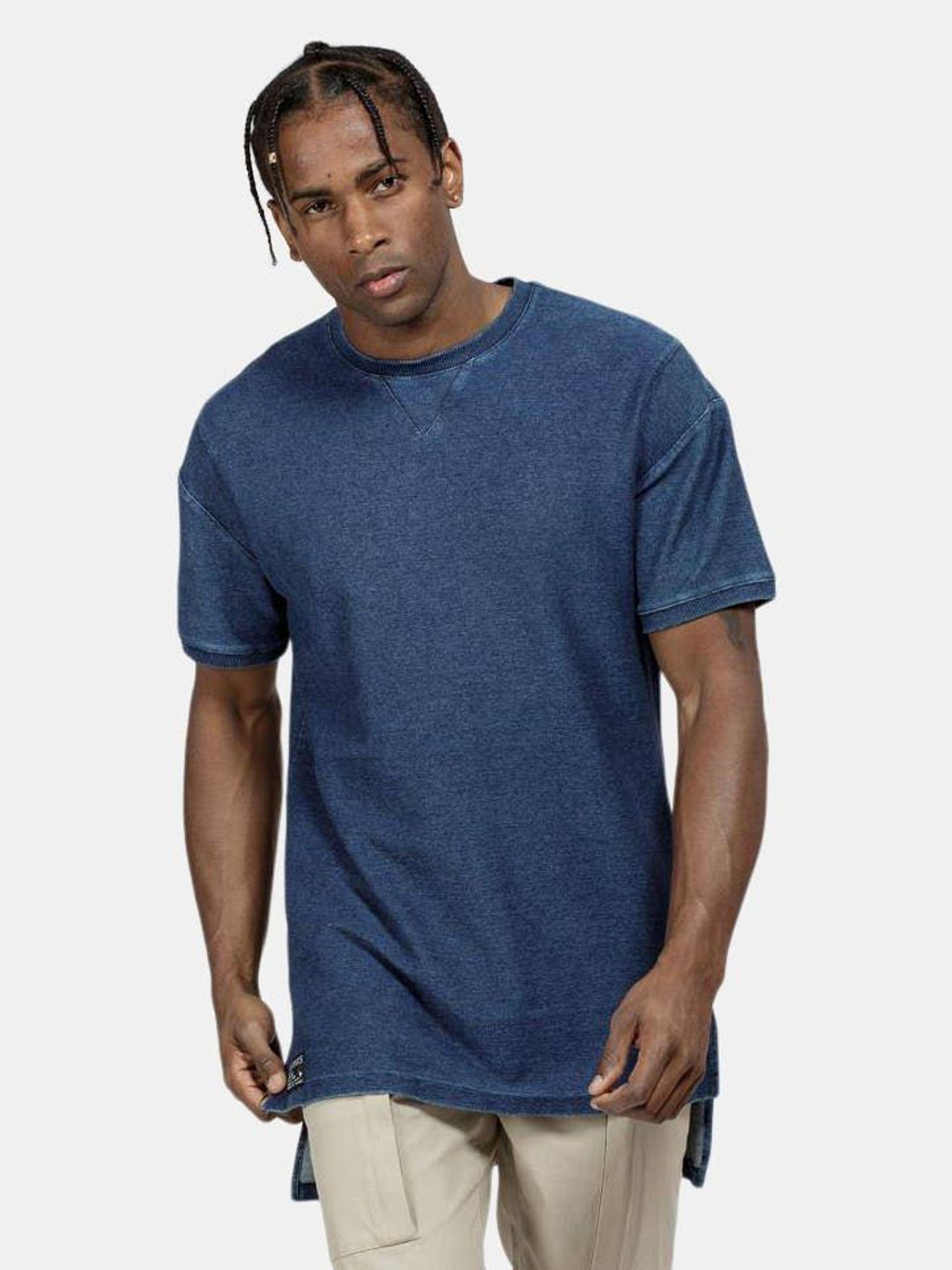 Konus Pigment Dyed Hi-lo Tee in Blue for Men | Lyst