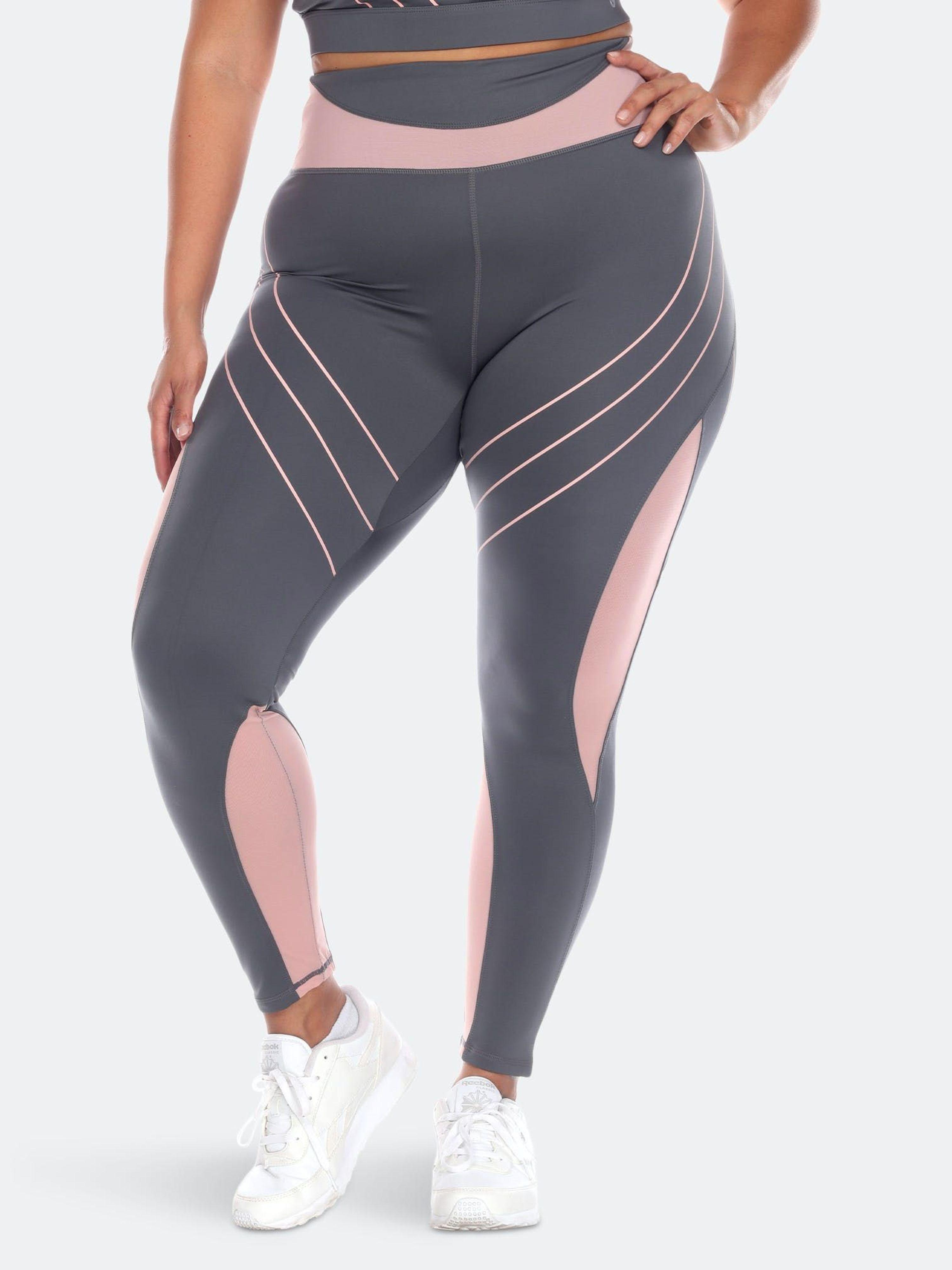 White Mark Plus Size High-waist Reflective Piping Fitness Leggings in Blue  | Lyst