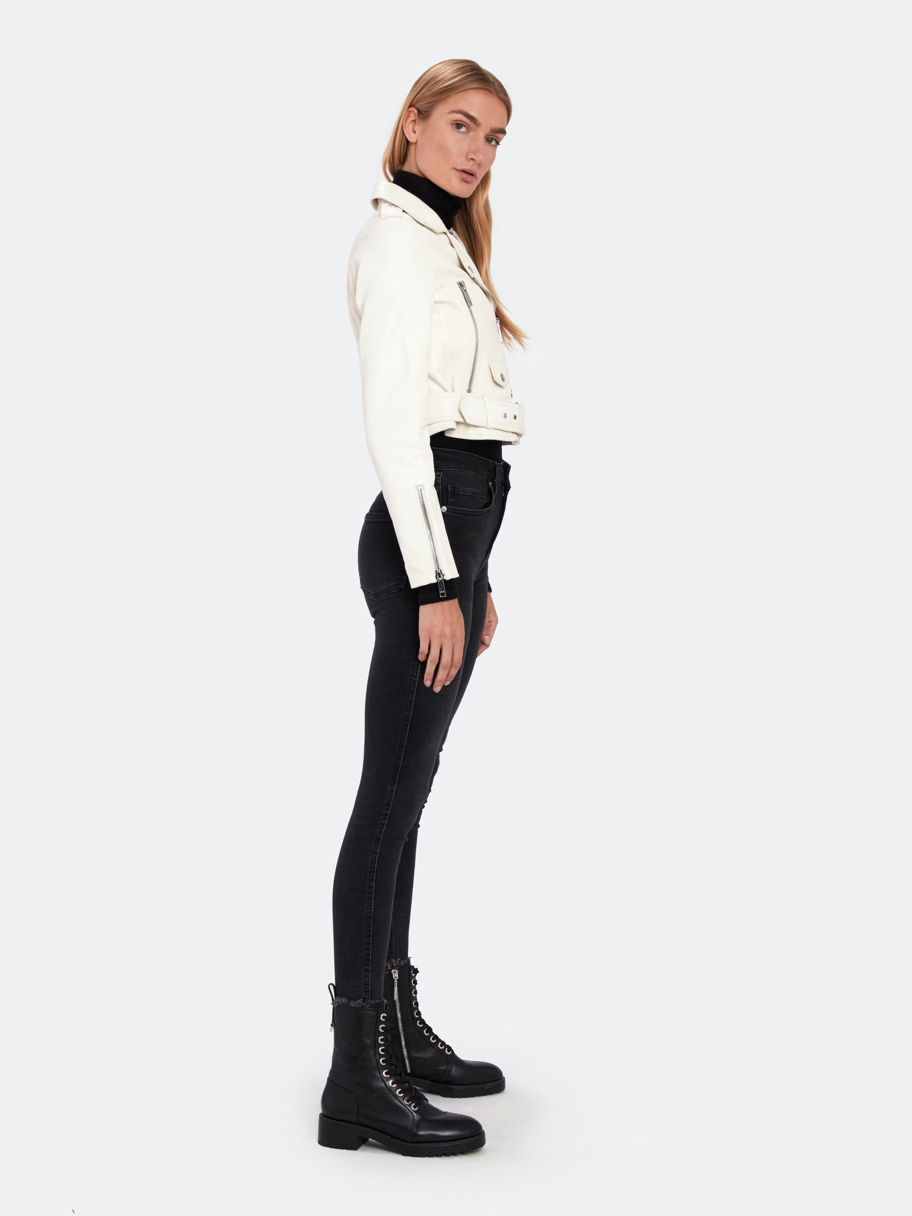 Mya cropped cheap biker jacket