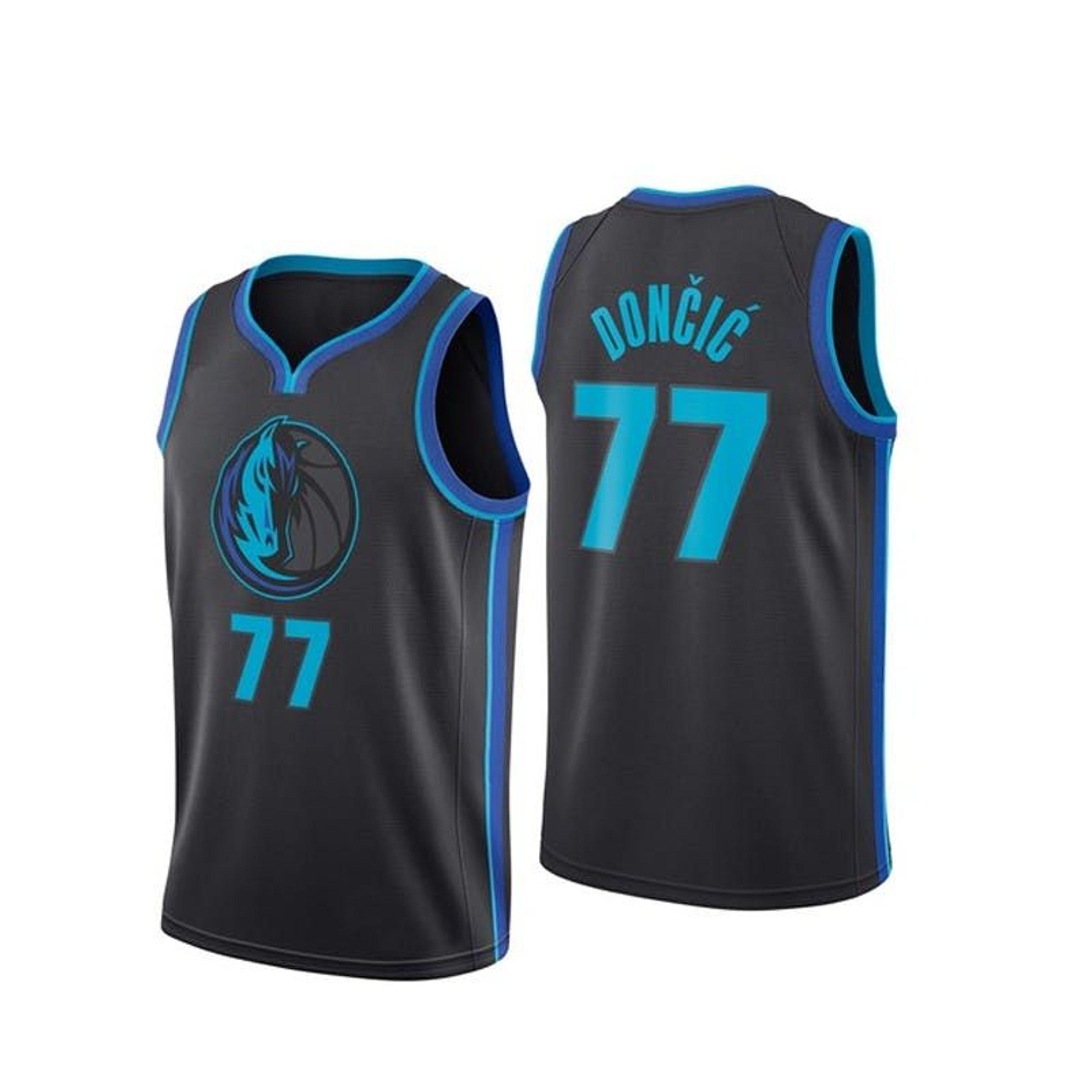 Sheshow Dallas Mavericks Luka Doncic #77 Black Basketball Jersey City  Edition in Blue for Men | Lyst