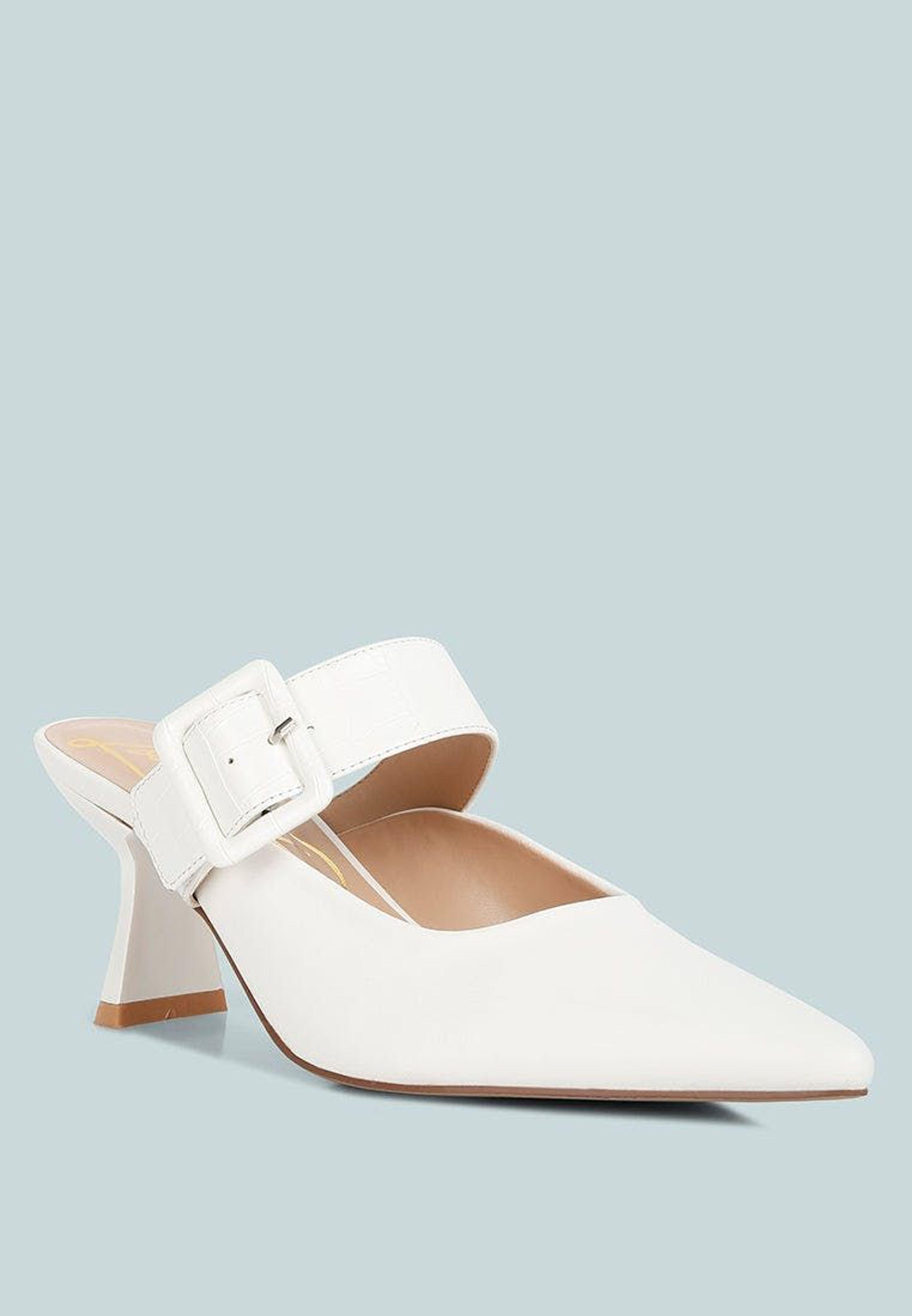 LONDON RAG Shein Star Block Heel Mules in White Lyst