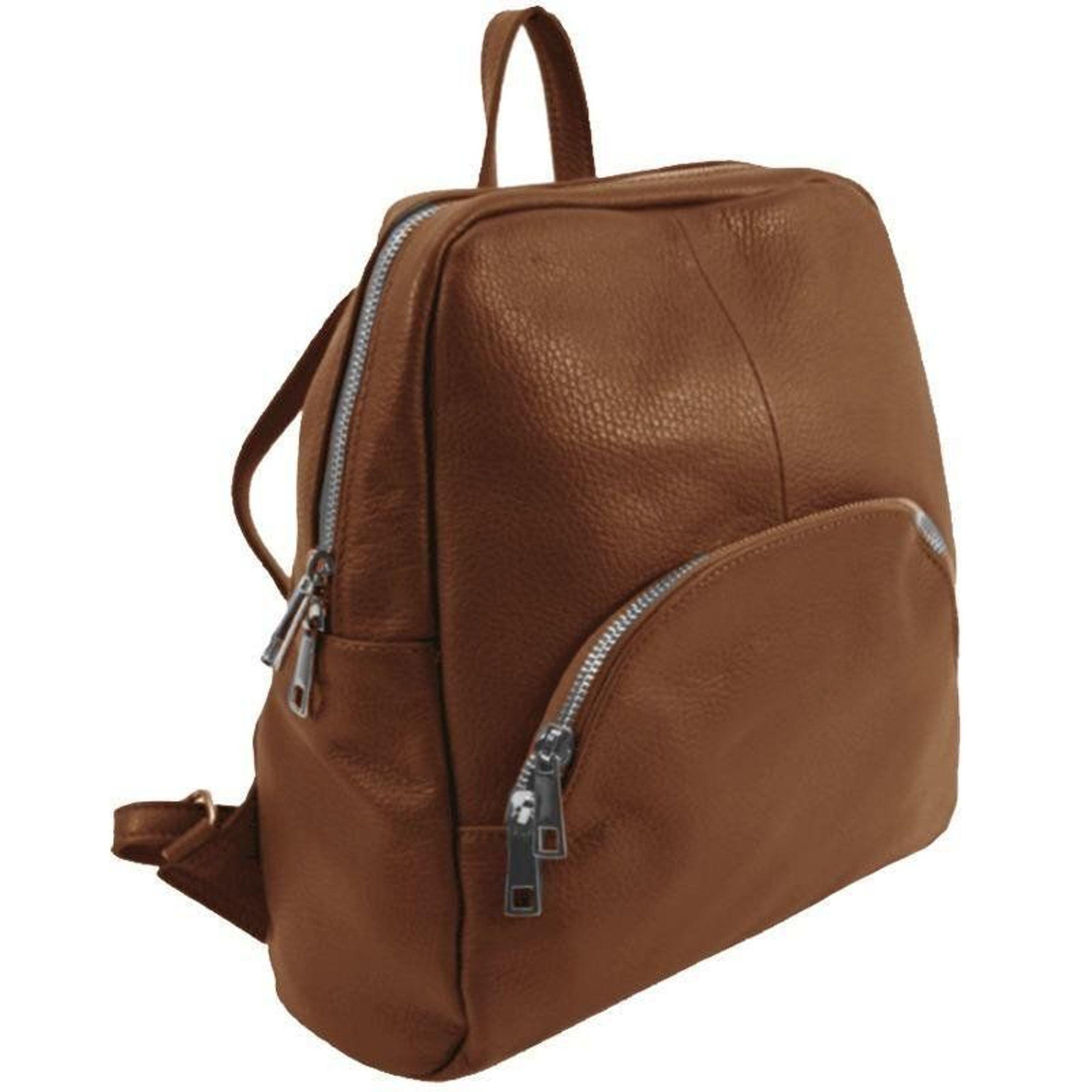 Marrakech Voyager - Genuine Leather Backpack in Camel