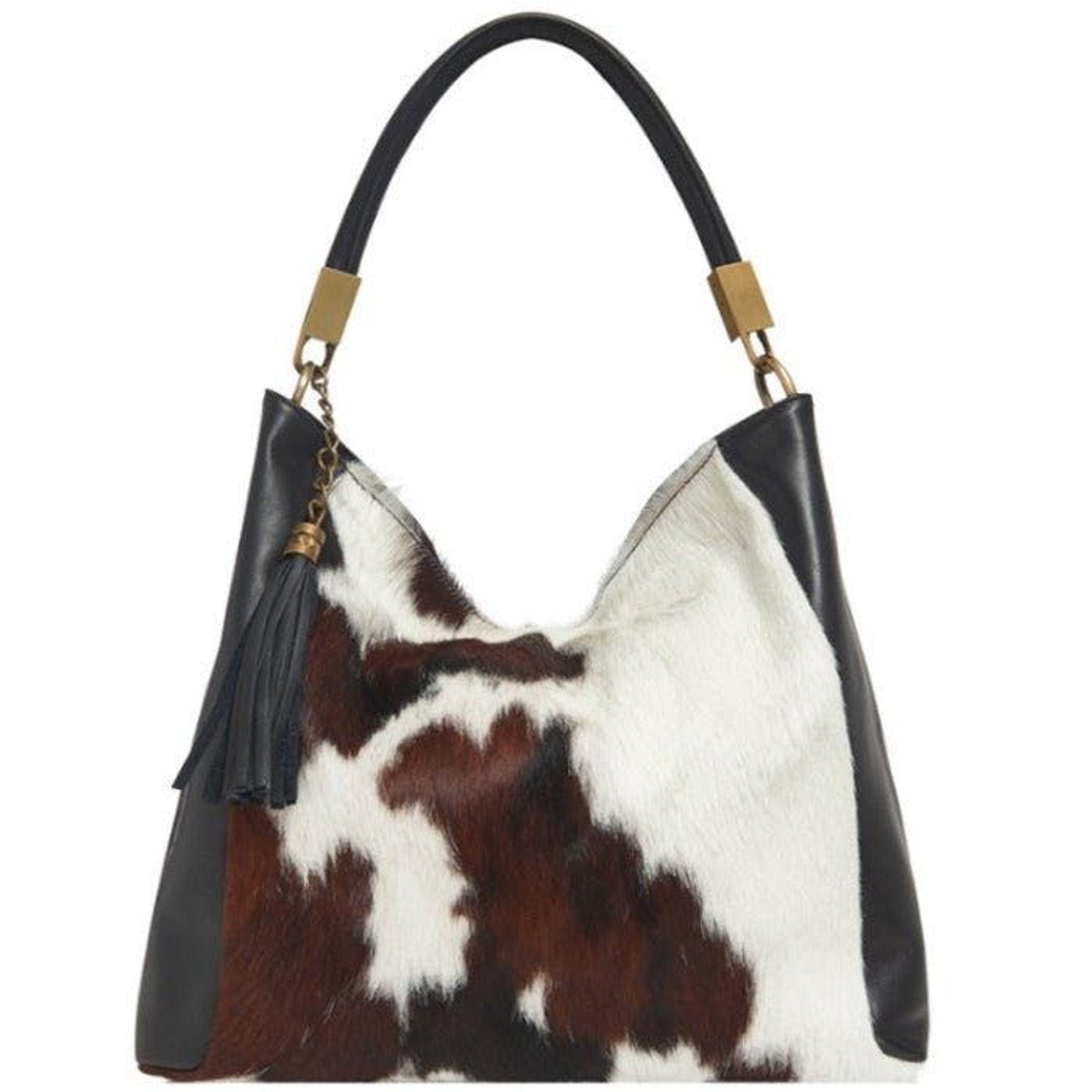 Sostter Spotted Cow Calf Hair And Leather Grab Bag Lyst