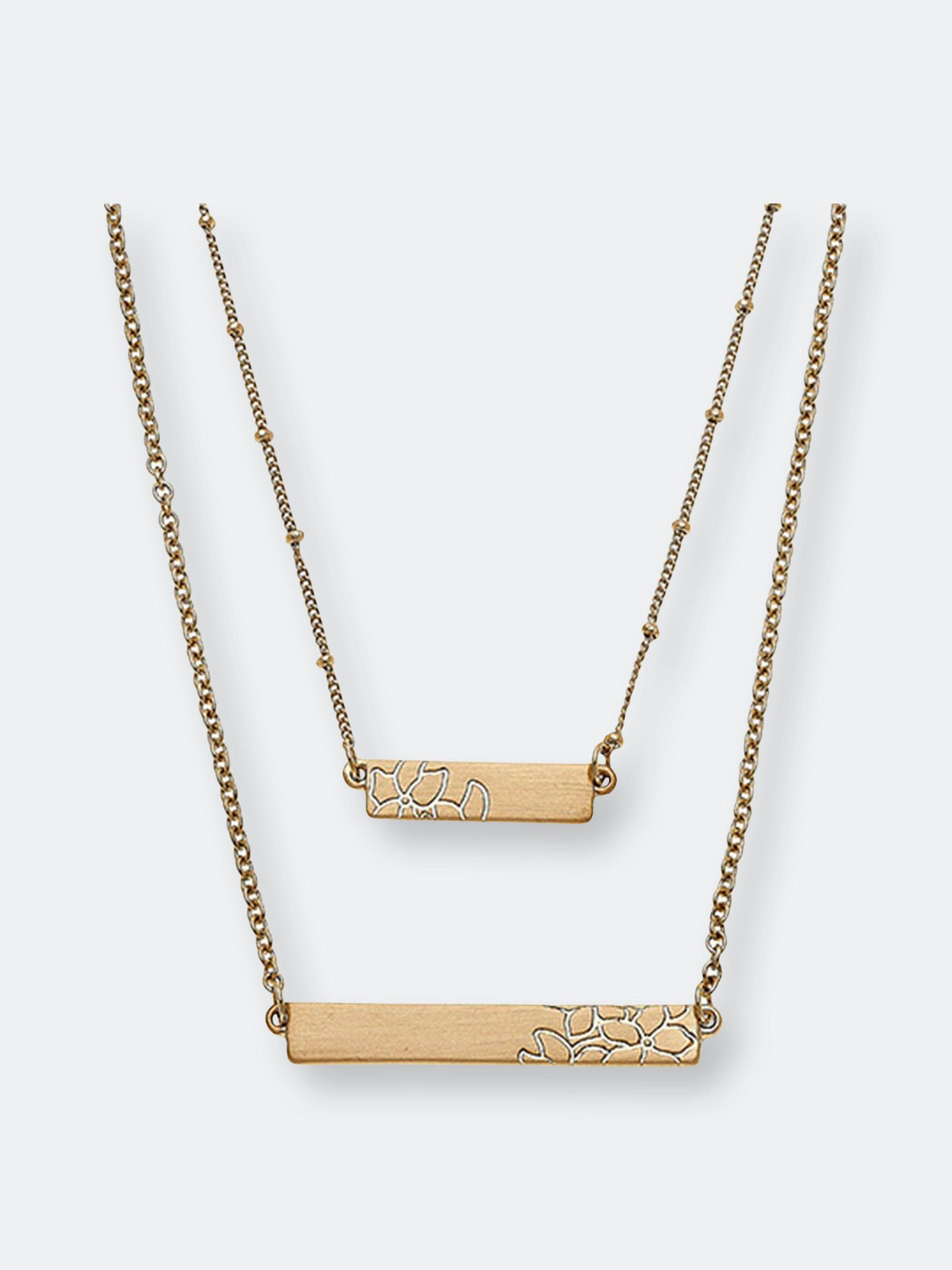 Canvas Style Chloe Layered Bar Necklace in White | Lyst