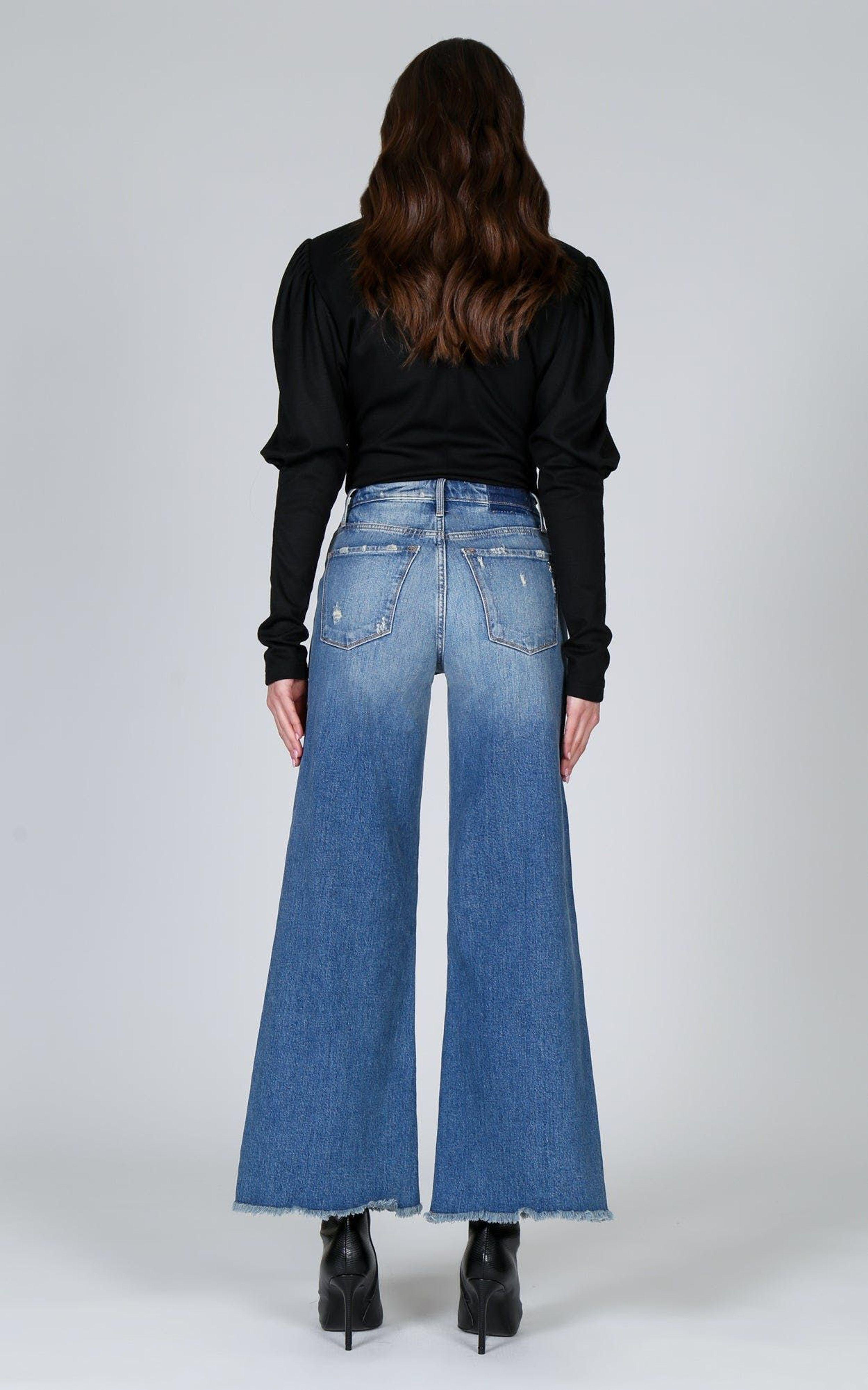 Black Orchid Jill High Waisted Wide Leg Jeans in Blue | Lyst