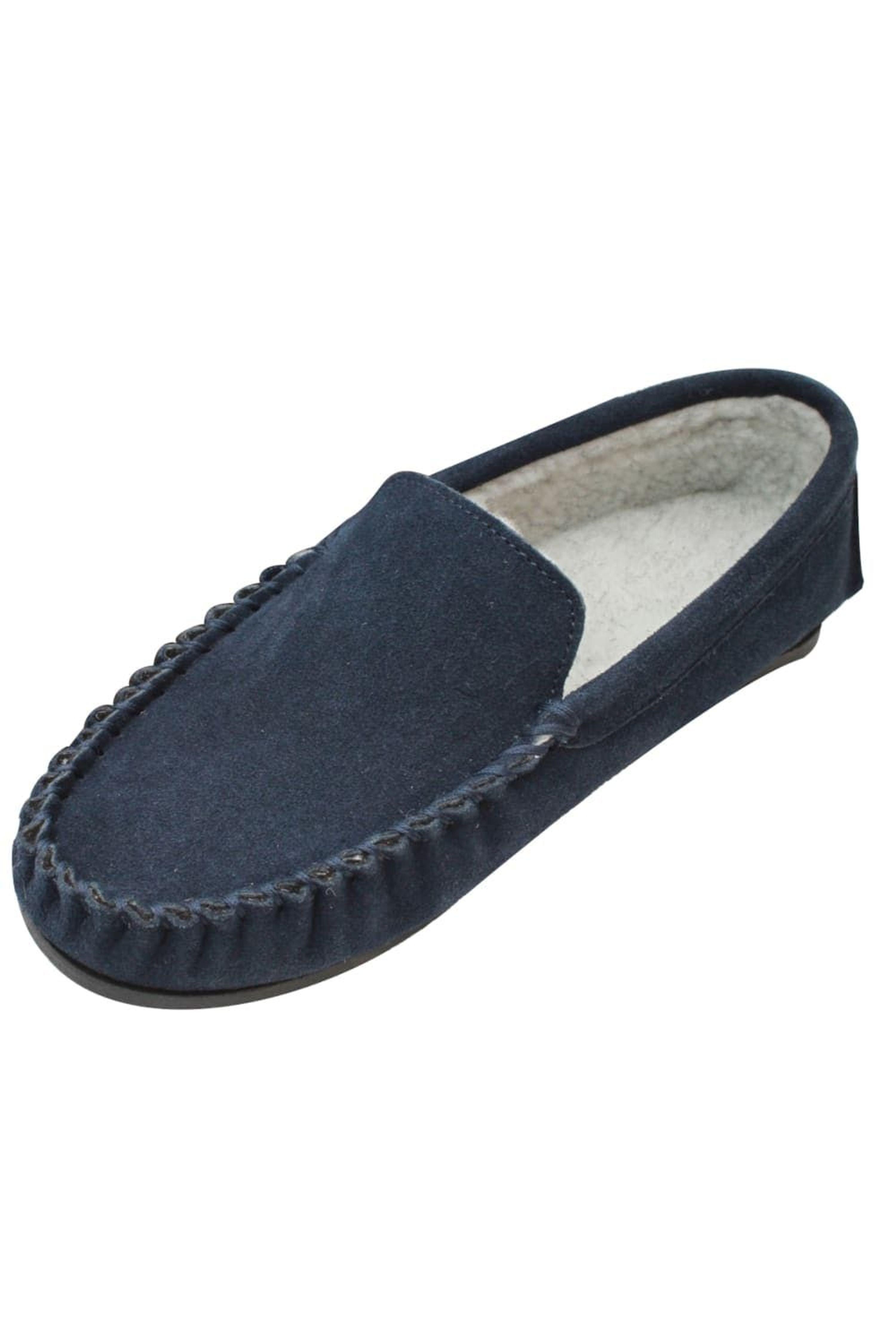 Eastern Counties Leather Berber Fleece Lined Suede Moccasins in Blue for  Men | Lyst