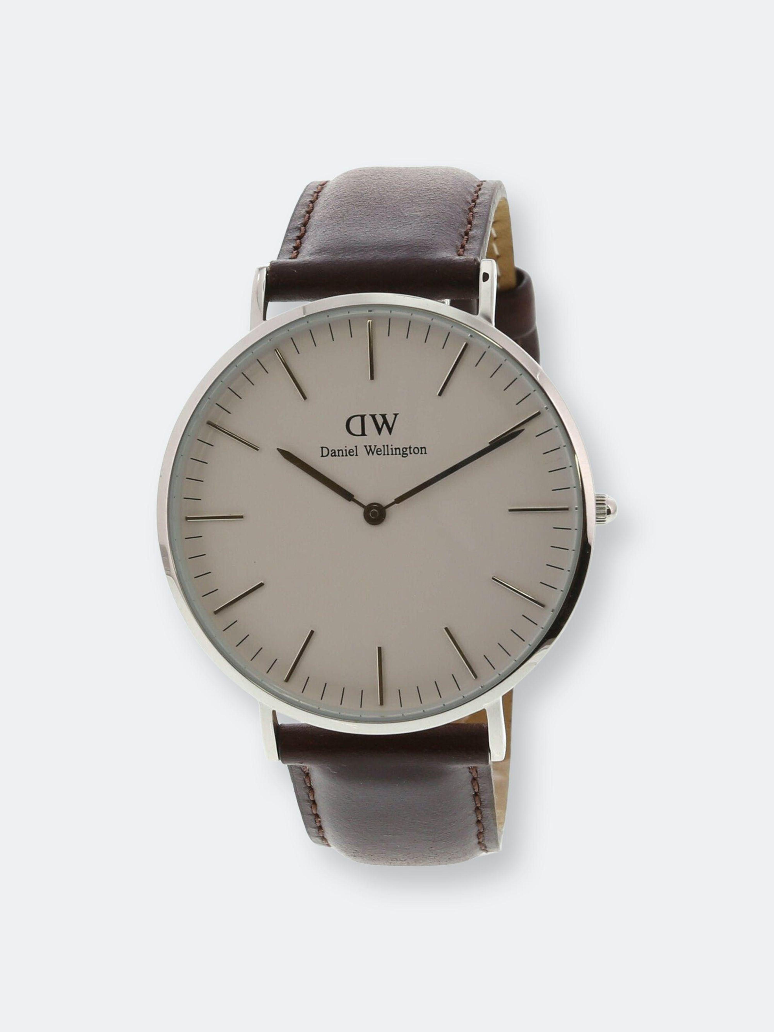Daniel Wellington Bristol 0209dw Silver Leather Japanese Quartz Fashion  Watch in Gray for Men | Lyst