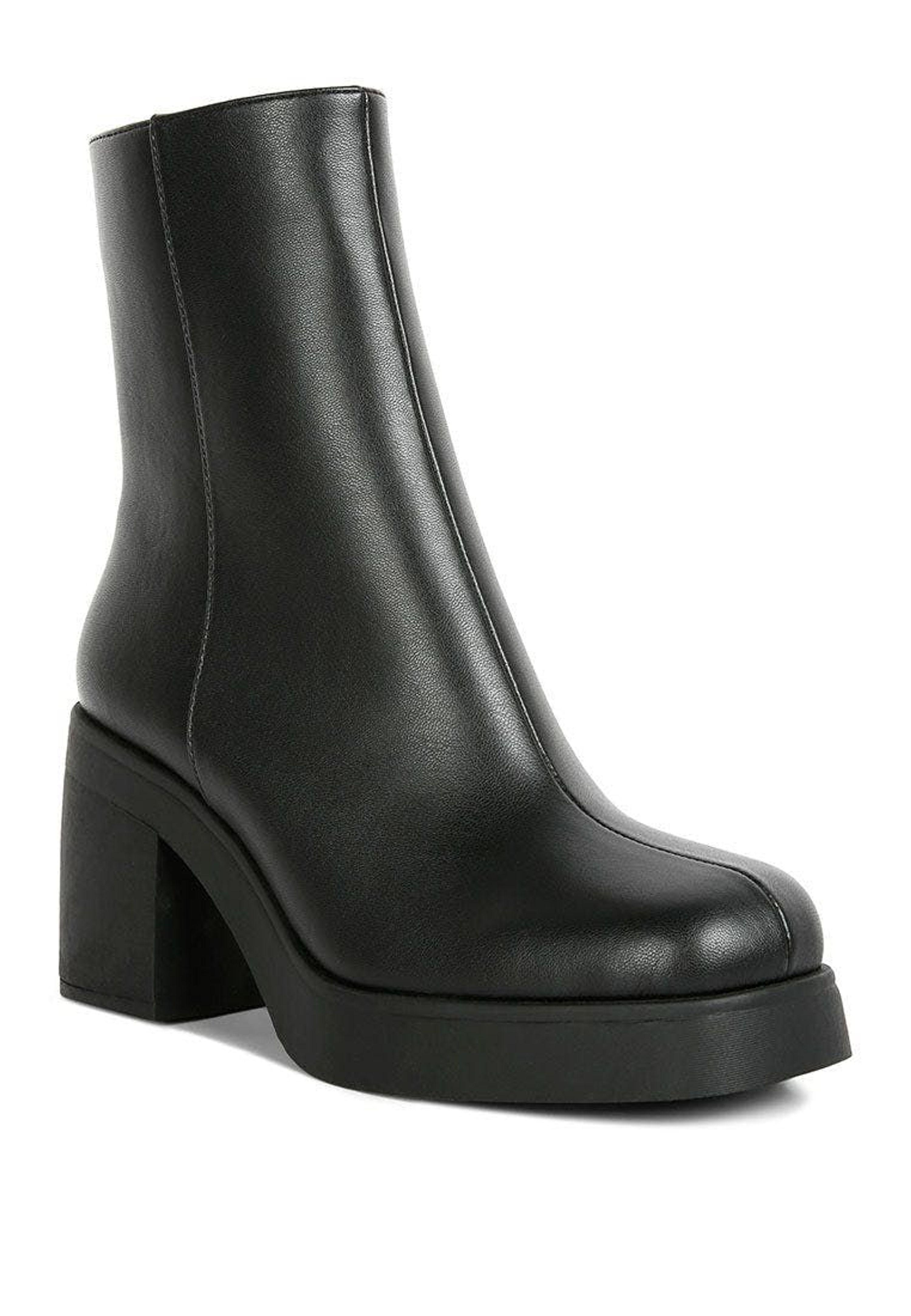LONDON RAG Sing Collar High Ankle Platform Boots in Black | Lyst