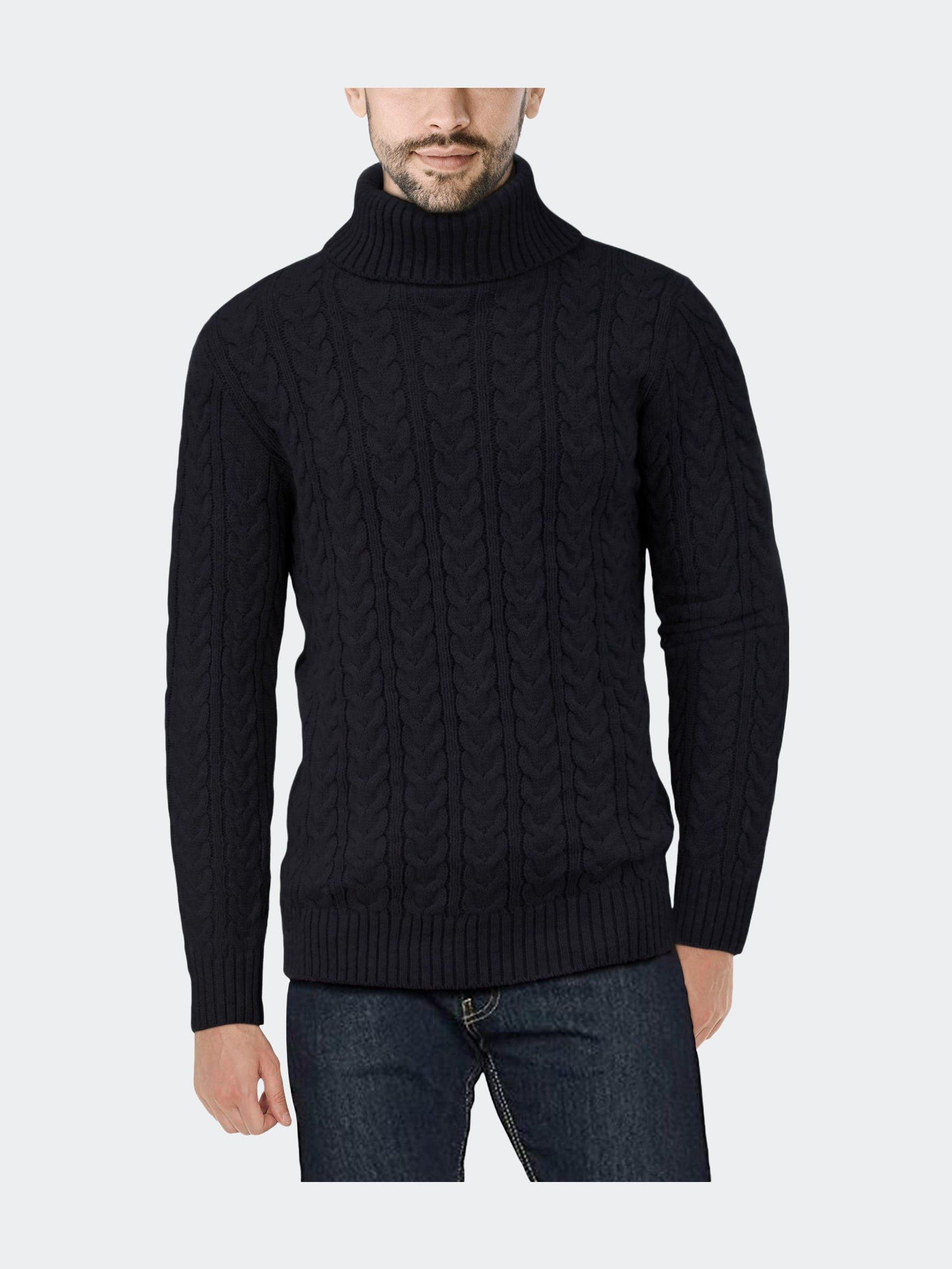 Xray Jeans Cable Knit Turtleneck Fashion Sweater in Blue for Men | Lyst