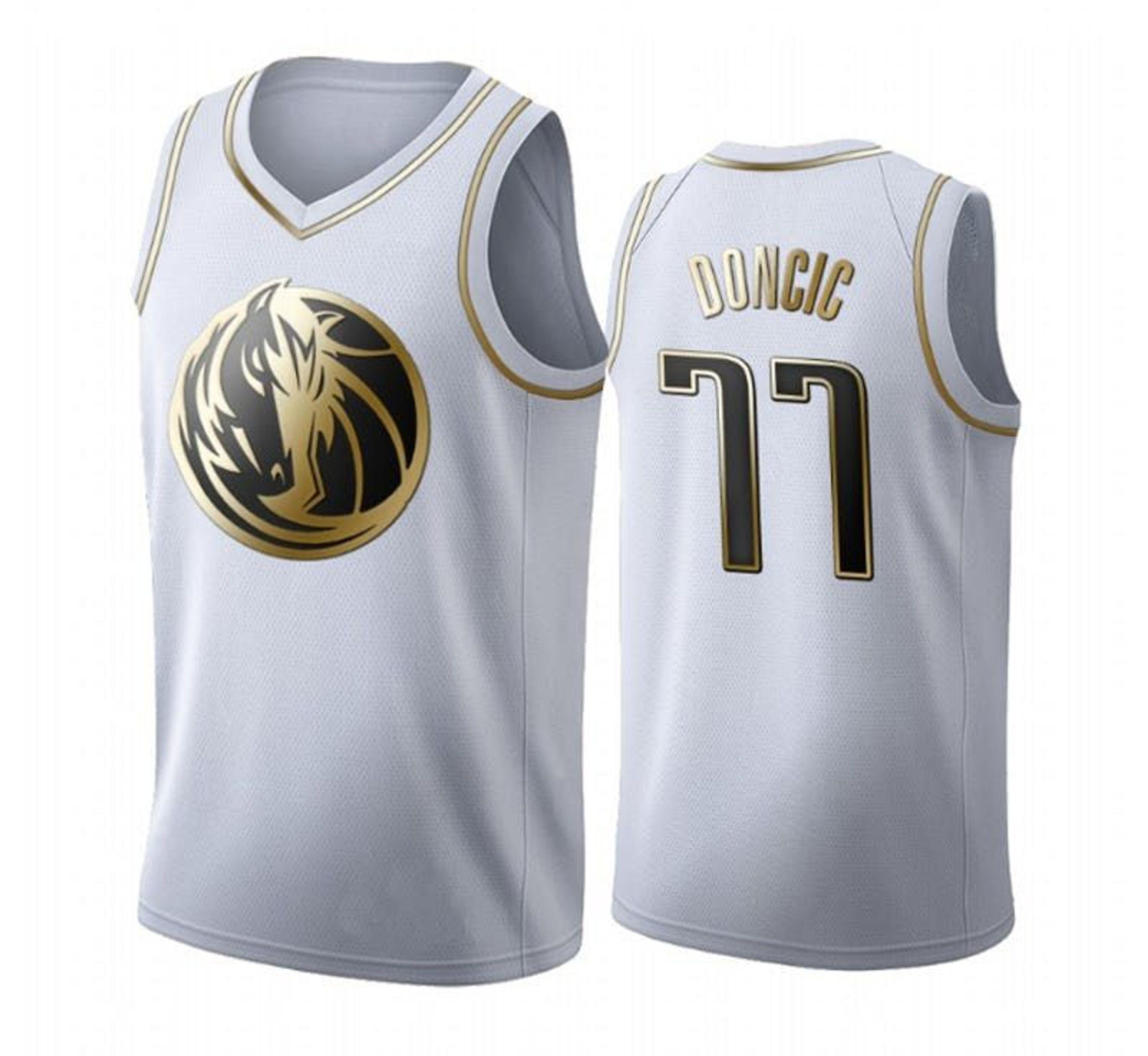 Sheshow Luka Doncic #77 Dallas Mavericks White Golden Edition Jersey in  Blue for Men | Lyst
