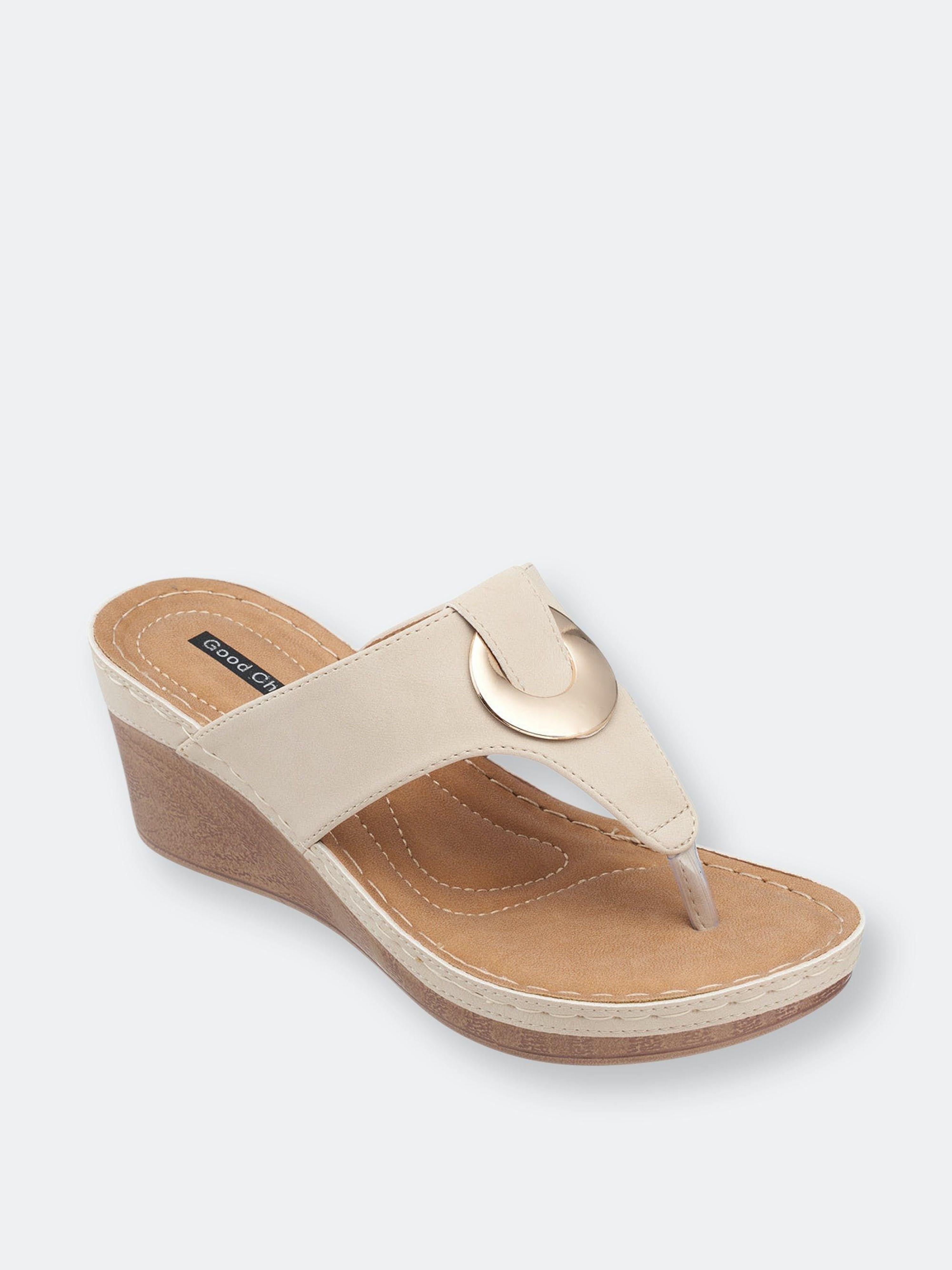 Gc Shoes Genelle Natural Wedge Sandals in White Lyst