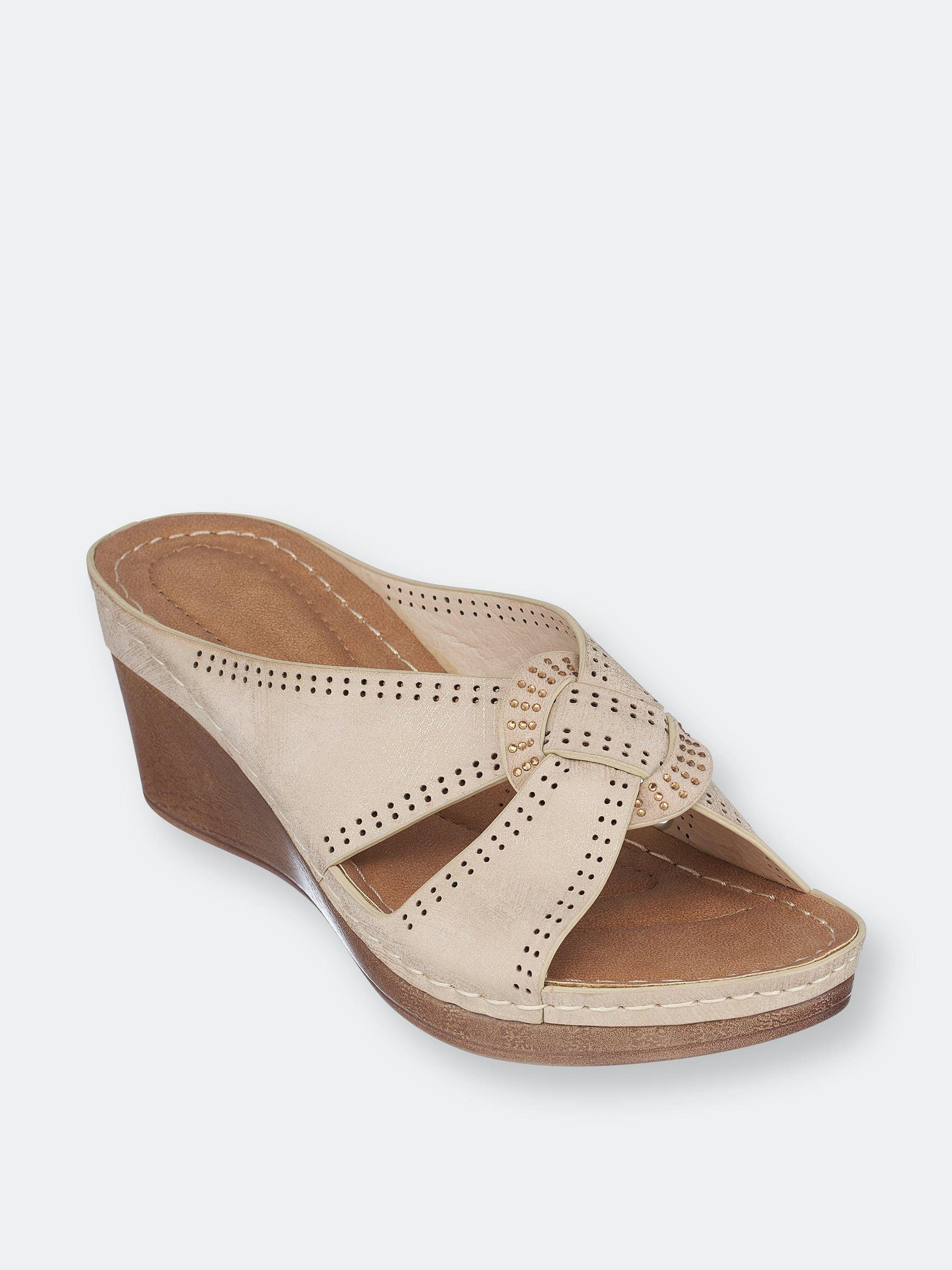 Gc Shoes Gisele Gold Wedge Sandals in Metallic Lyst